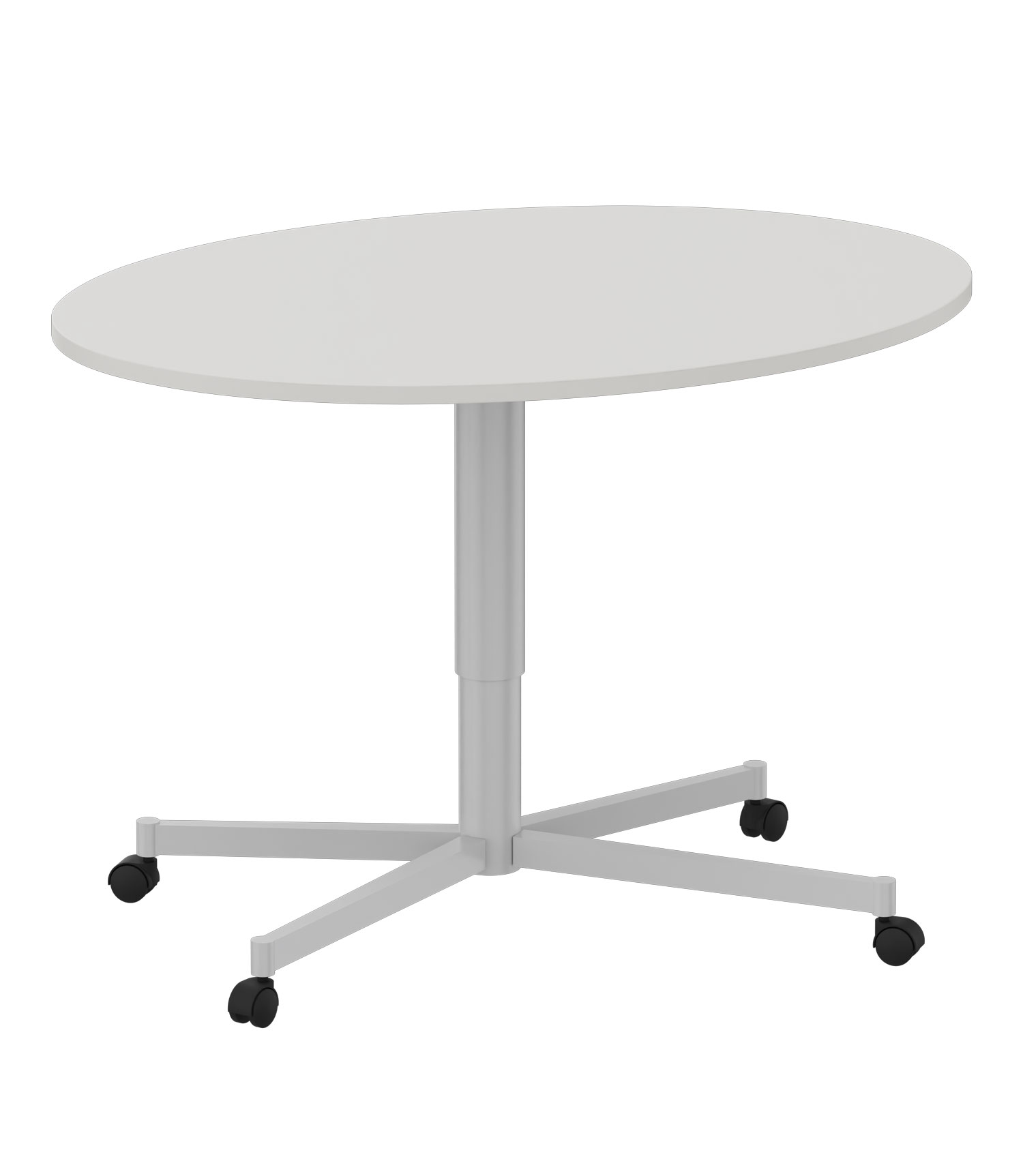 Lehrertisch Luna, fahrbar und höhenverstellbar Dekor grau