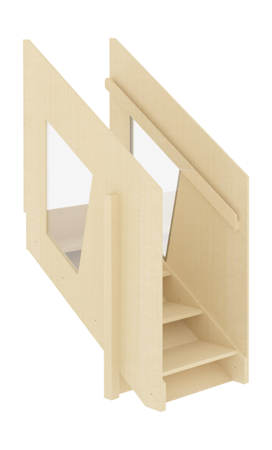 Treppe mit Acrylgasfenster in der Wange für mini Höhe