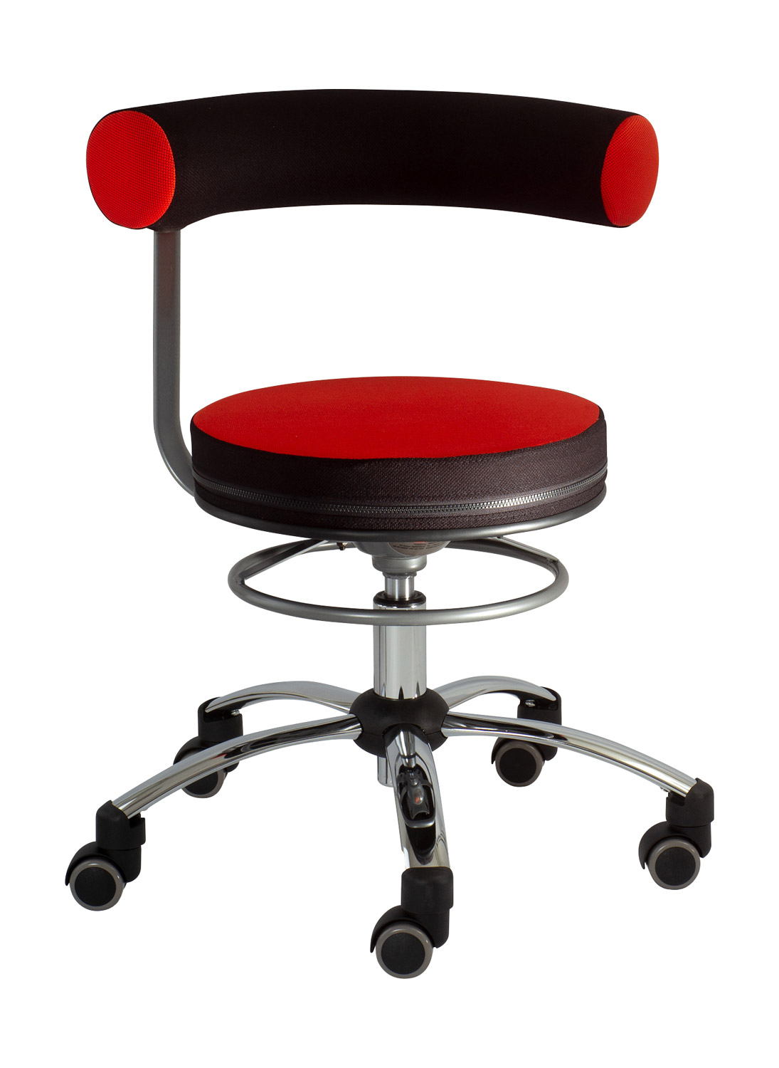 Sanus® Lehne fest Sitzhöhe 42 - 51 cm rot/schwarz