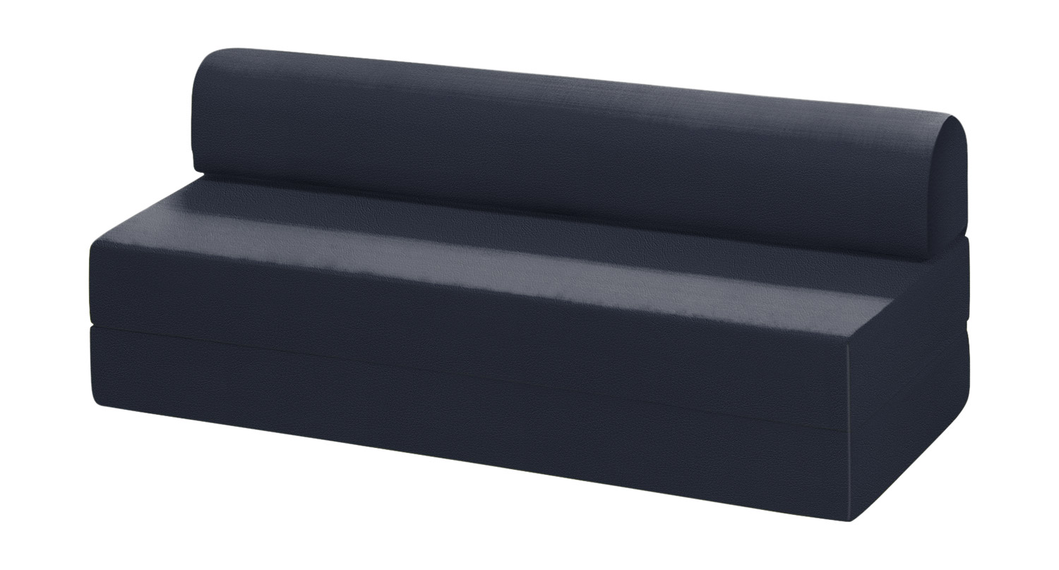 Klapp-Couch Softskin dunkelblau
