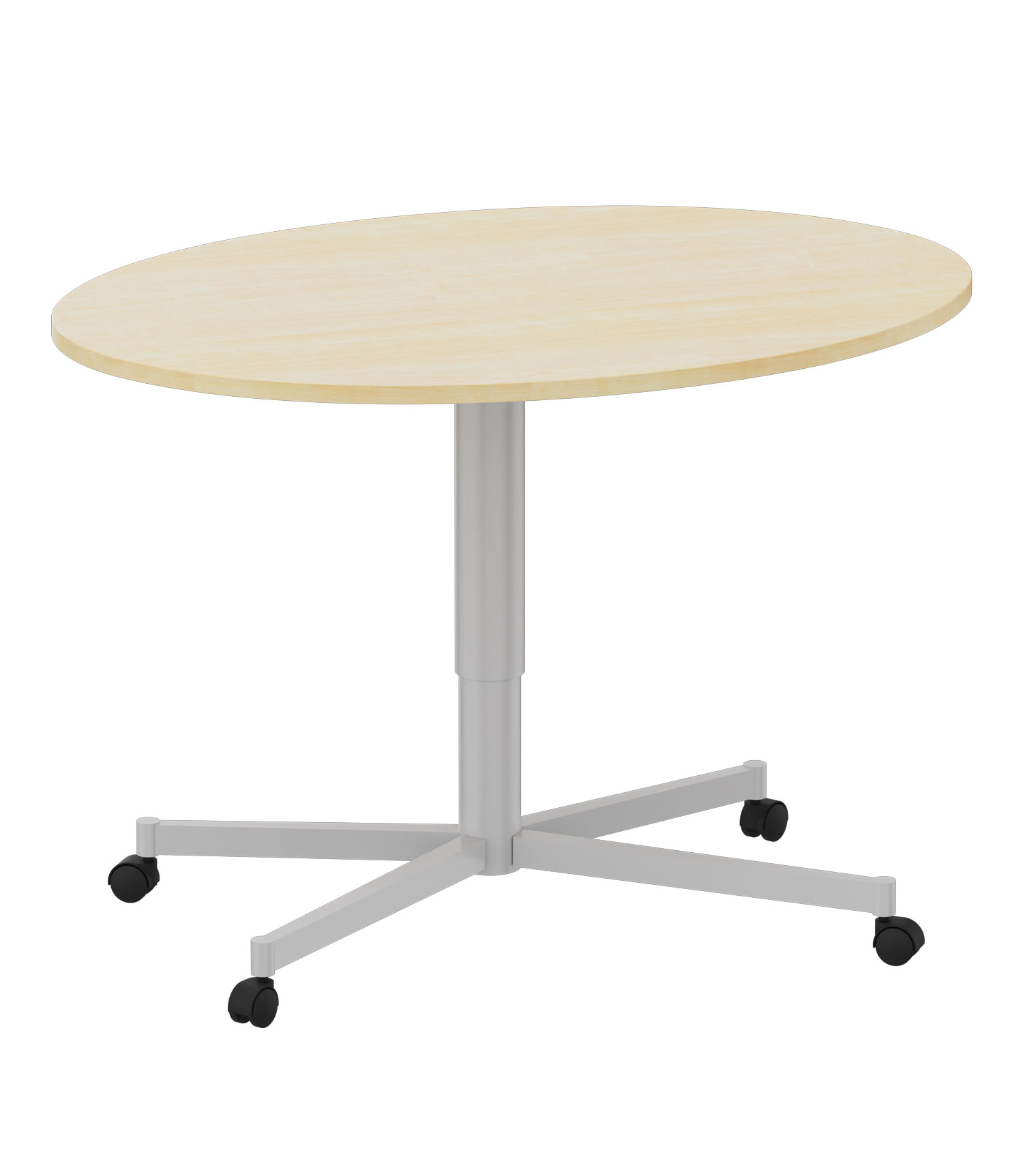 Lehrertisch Luna, fahrbar und höhenverstellbar Ahorn Dekor