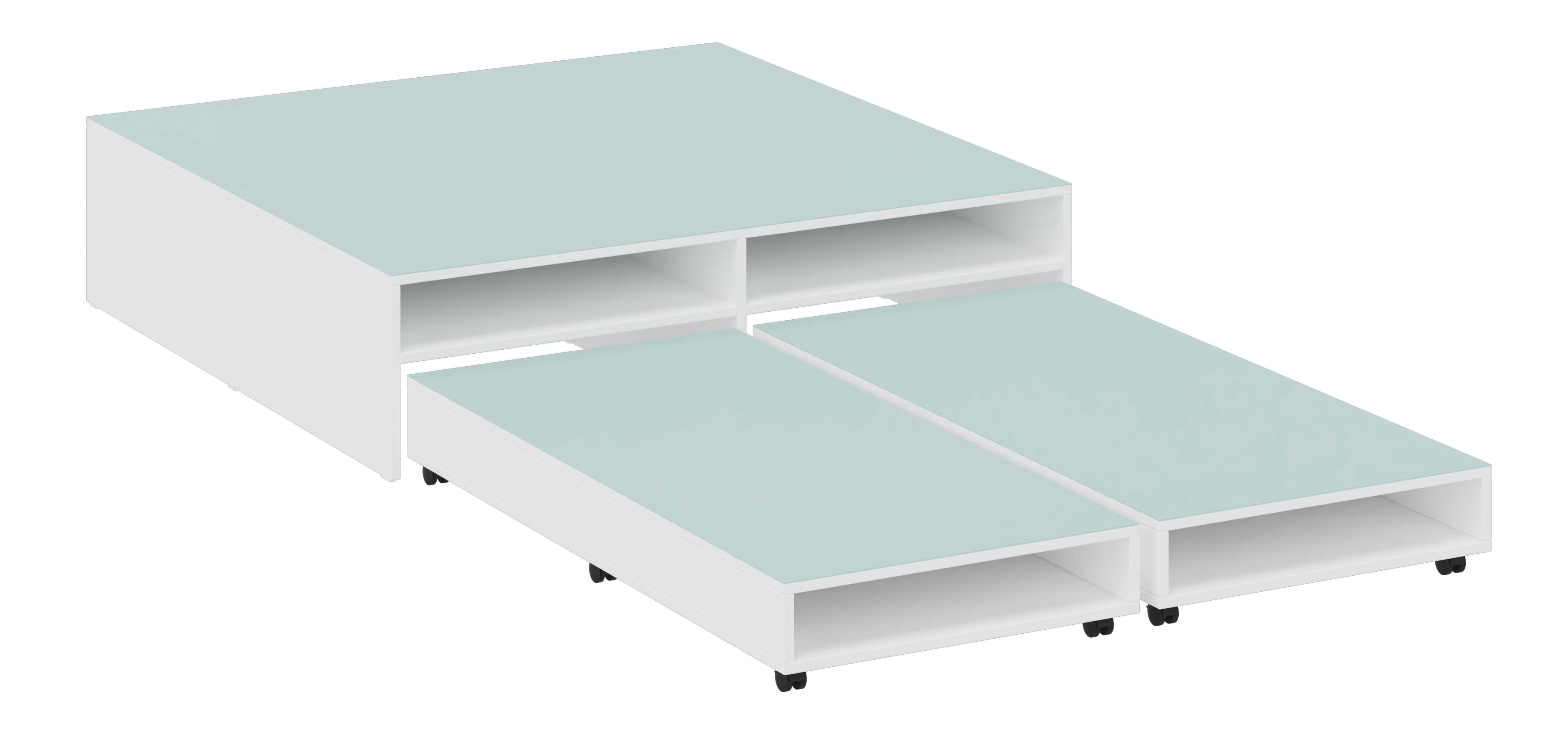 Bettenpodest ausziehbar für 4 Matratzen