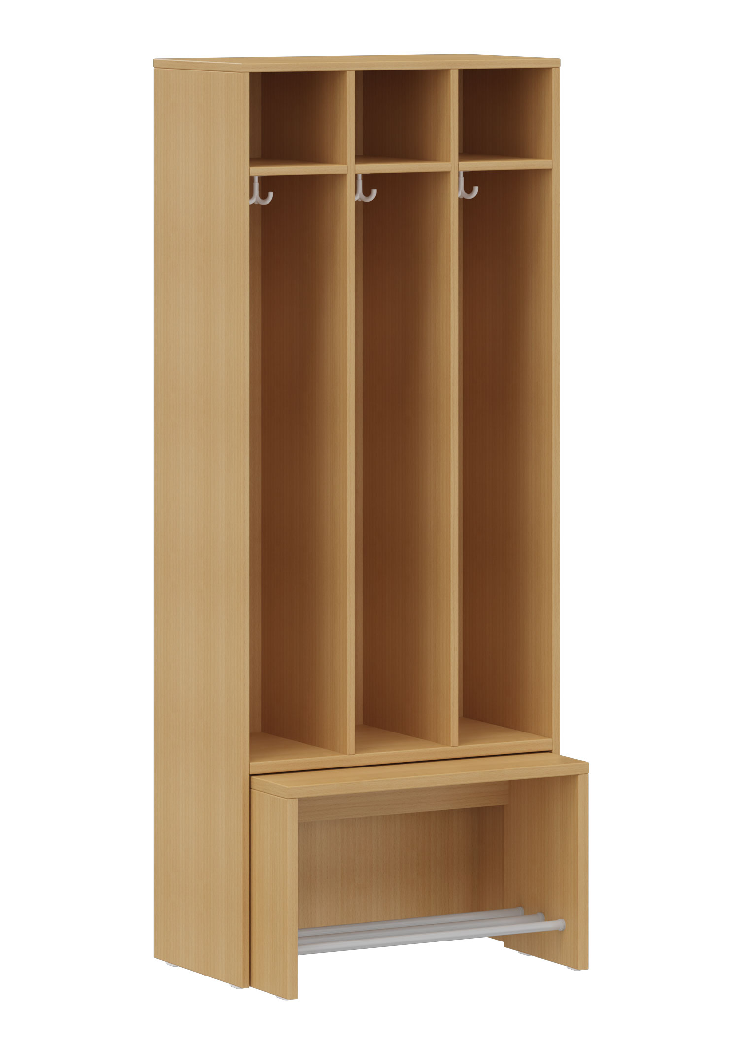 hej Garderobe mit Ausziehbank B mit 22,6 cm Fachbreite Größe 5, 3 Schrankfächer