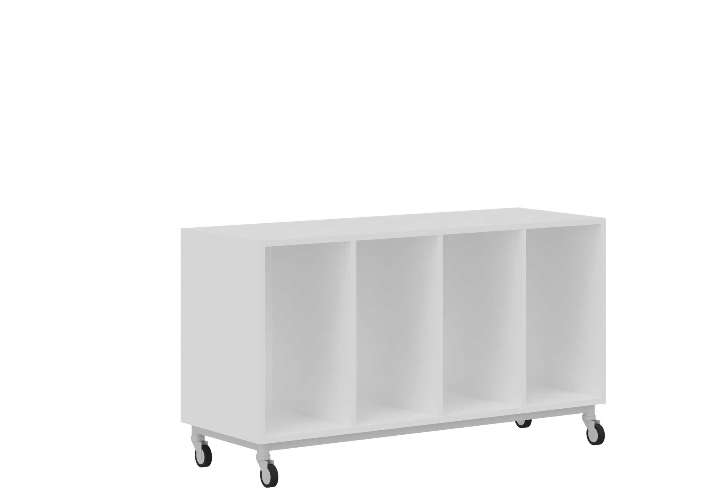 Regal für Kunststoffkästen auf Rollen, Breite 139 cm