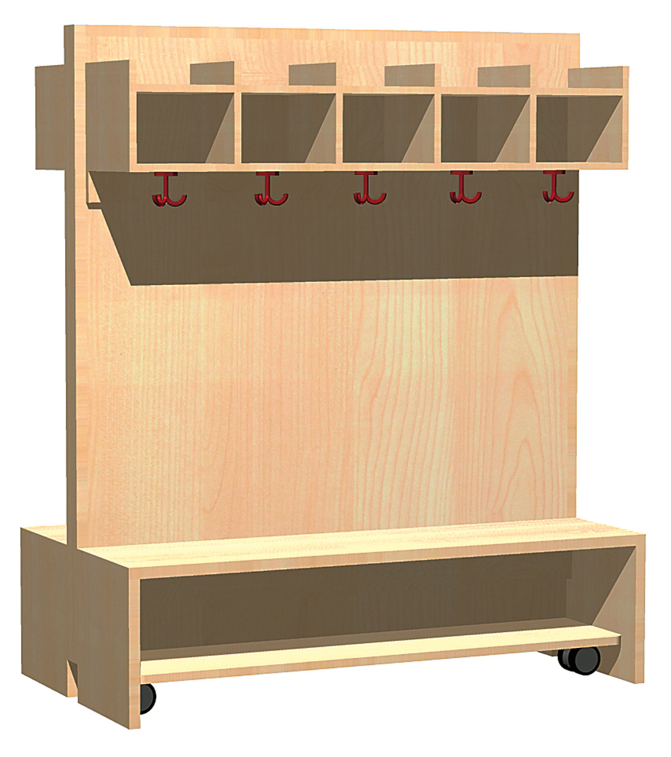 Mobile Garderobe 10 Plätze, 125 cm Lang