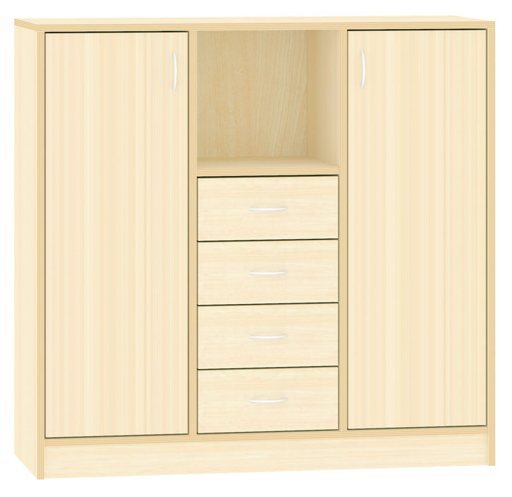 Hochschrank mit Türen und Schubkästen, Breite 125 cm