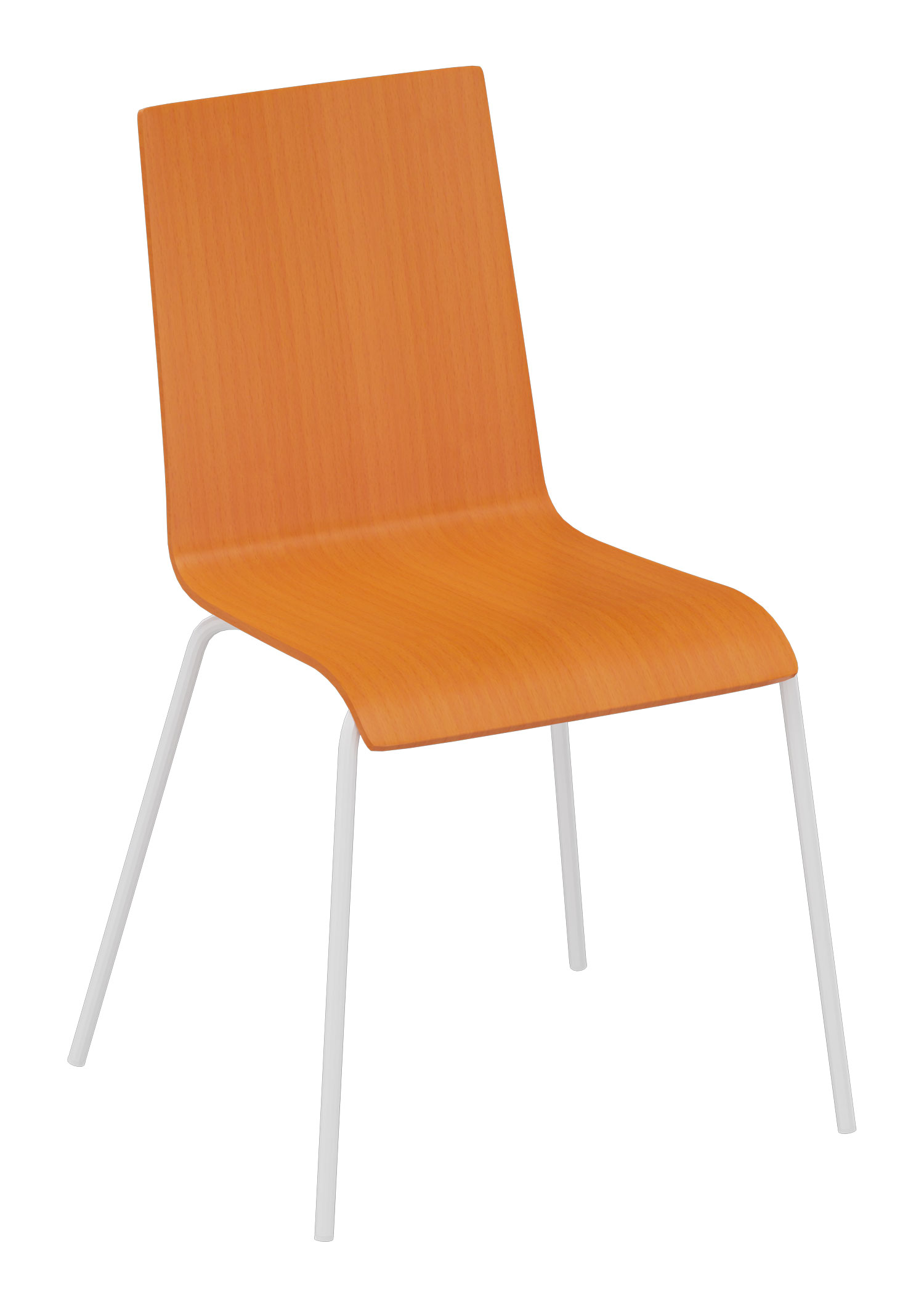 Holzstuhl Joy Café mit weißem Gestell orange