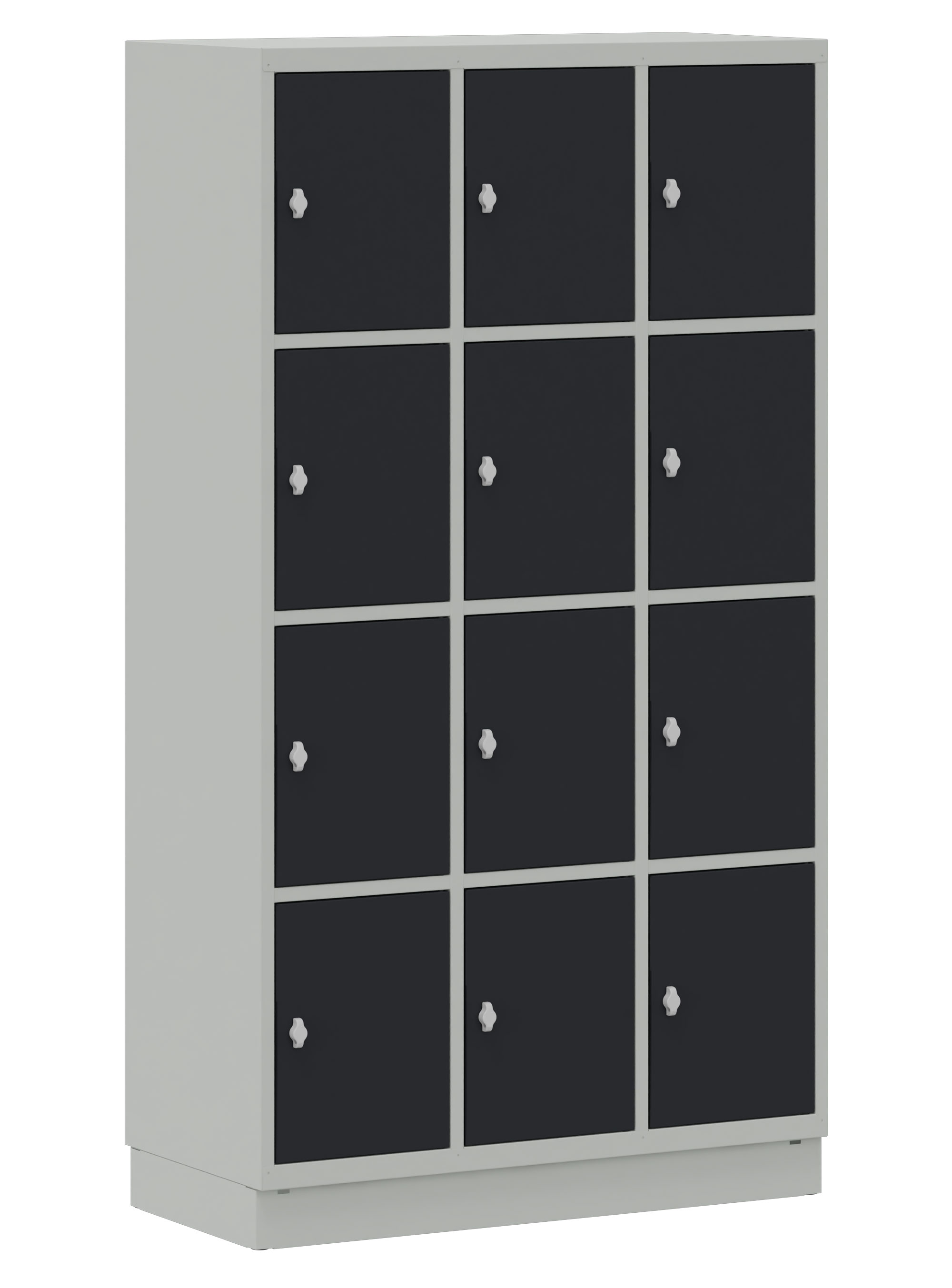 Schultaschenschrank 3x4 Fächer anthrazit/ grau