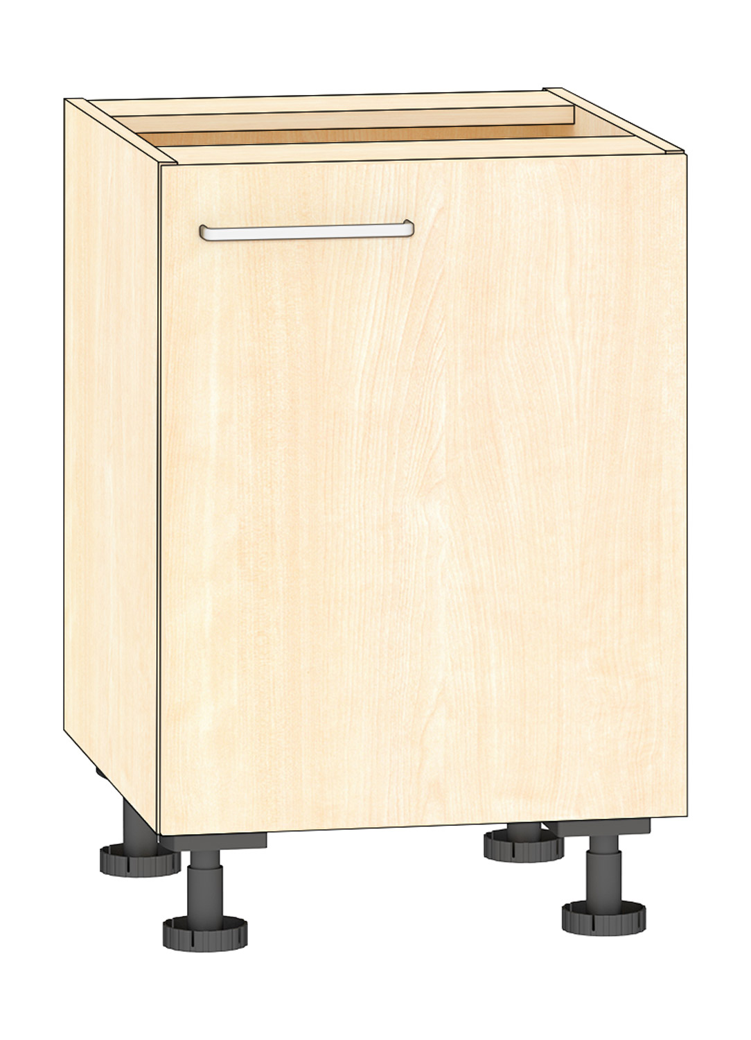 Anstellschrank Breite 50 cm, Türanschlag rechts, Ahorn