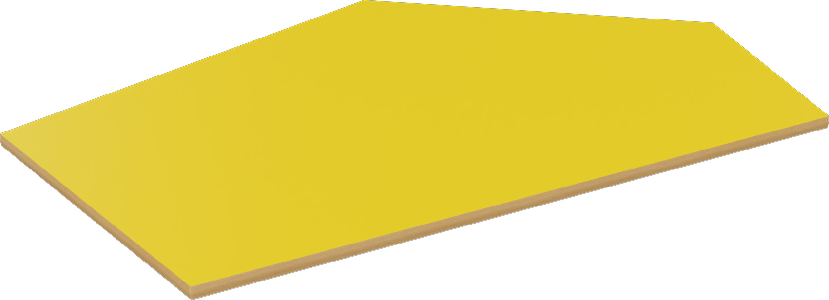 Fünfeck Tischplatte groß gelb