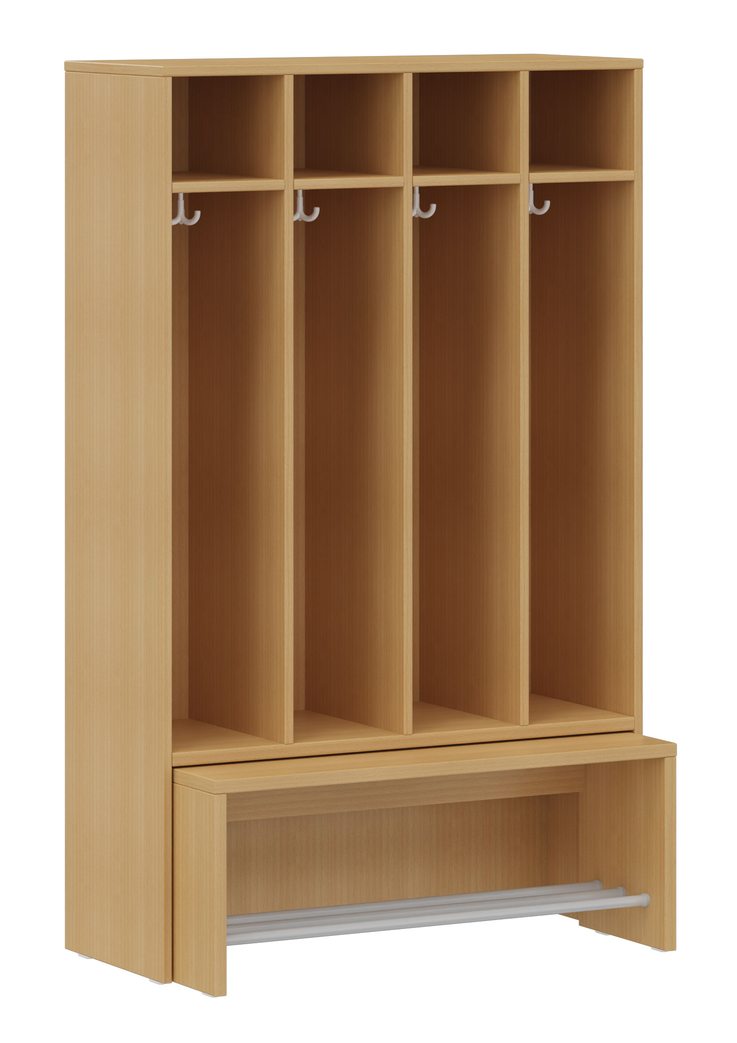 hej Garderobe mit Ausziehbank B mit 22,6 cm Fachbreite Größe 4, 4 Schrankfächer