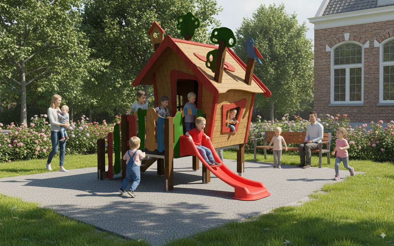 "Wichtelwald" Spielanlage Treppe & Rutsche