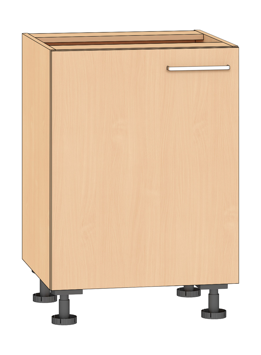 Anstellschrank Breite 60 cm, Türanschlag links, Buche