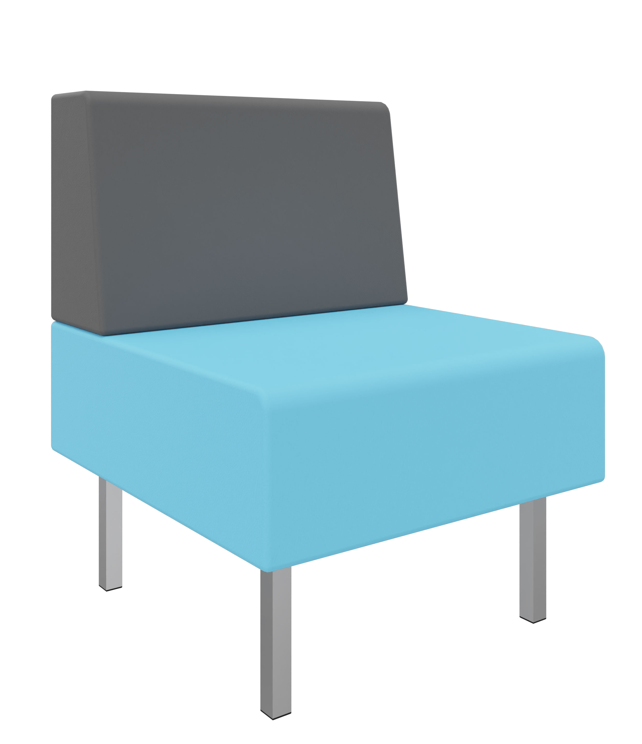 Litti Sessel SOFTSKIN eisblau / grau