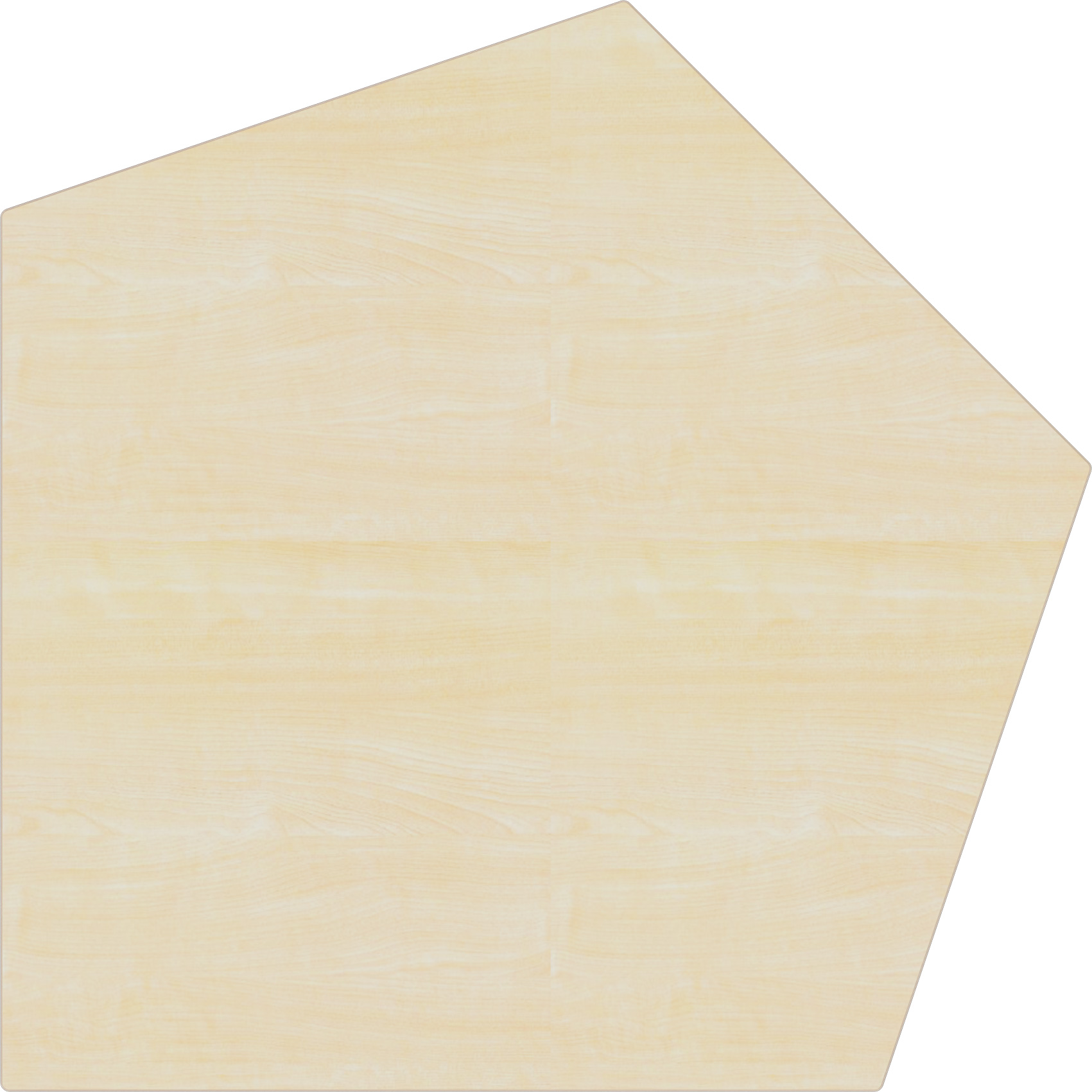 Fünfeck Tischplatte klein Ahorn Dekor