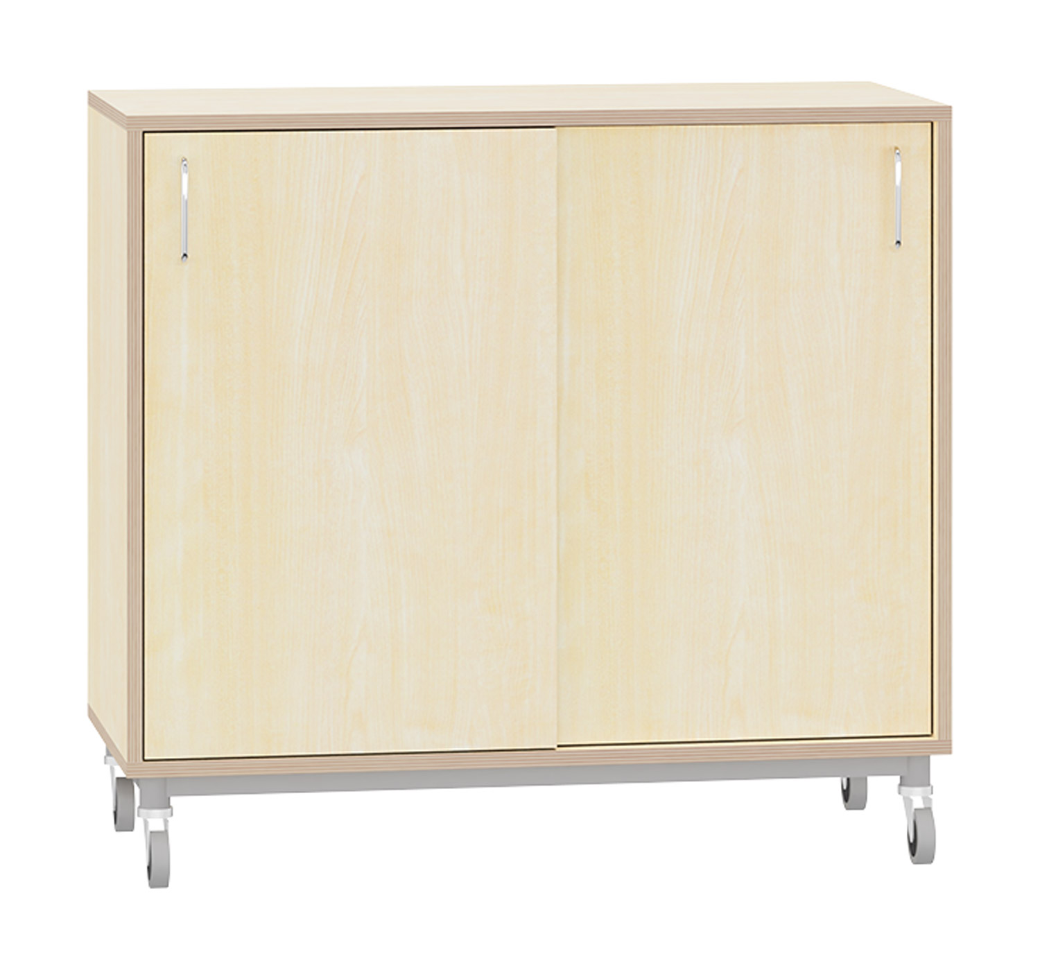 Schrank mit Schiebetüren auf Rollen, Breite 104,8 cm