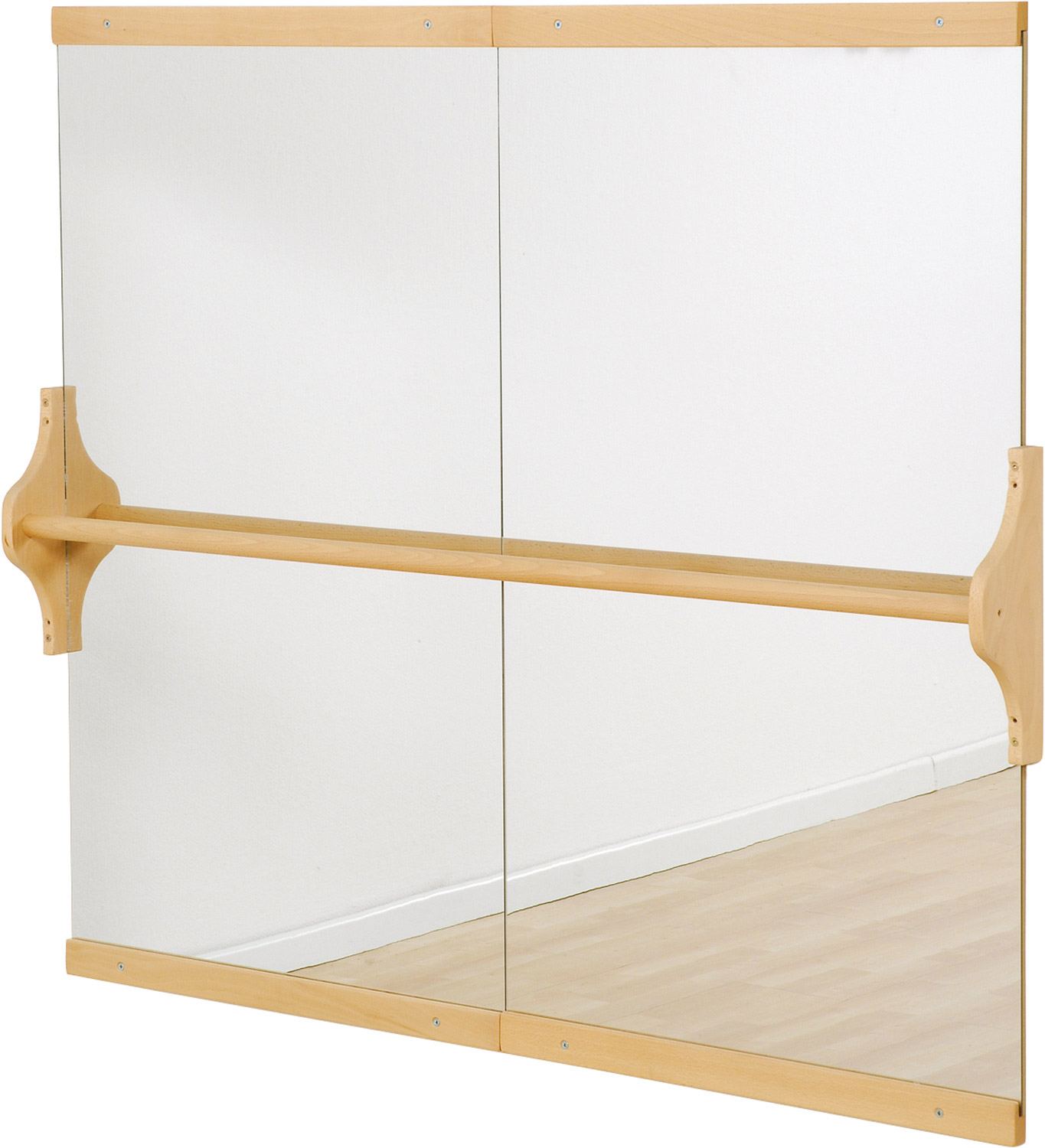 Spiegelwand mit Handlauf 148 cm breit