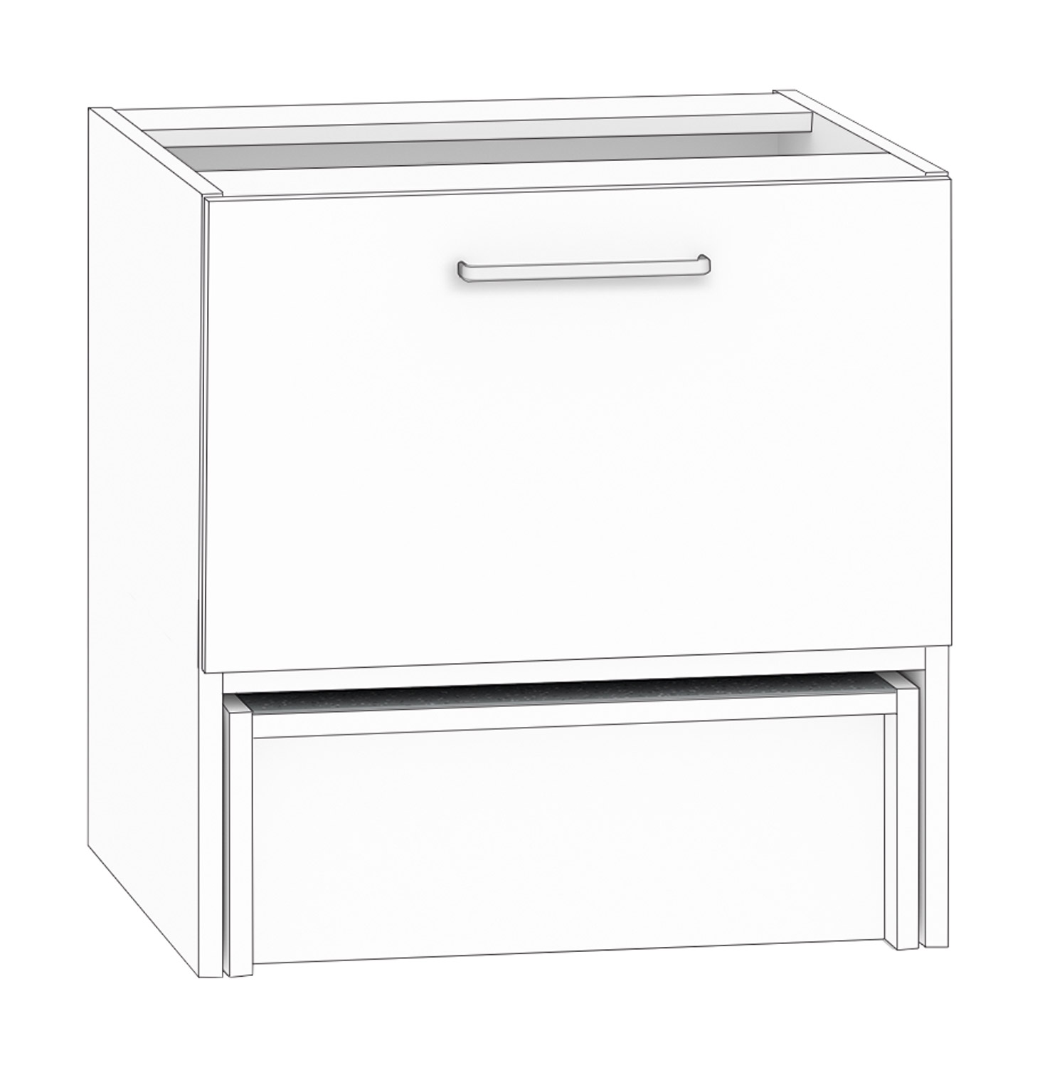 Schubkastenschrank mit 1 Schubkasten, Breite 60 cm