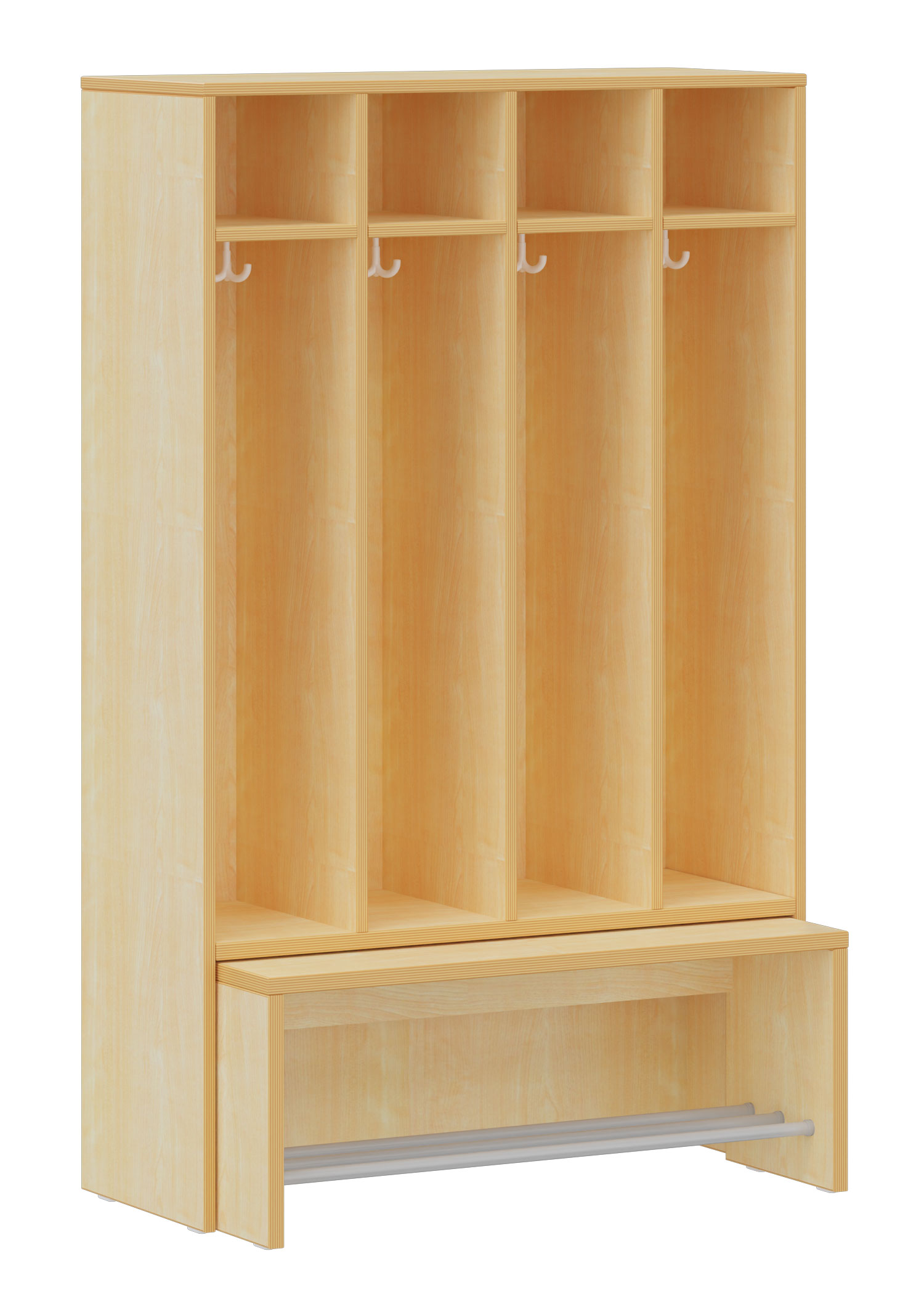 hej Garderobe mit Ausziehbank B mit 22,6 cm Fachbreite Größe 4, 4 Schrankfächer