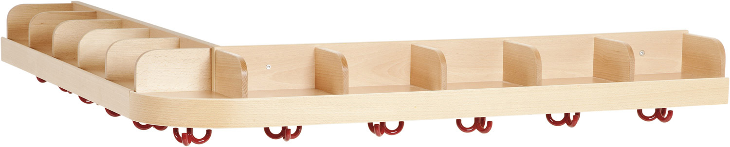 Garderobenleiste mit Außeneck Buche Dekor