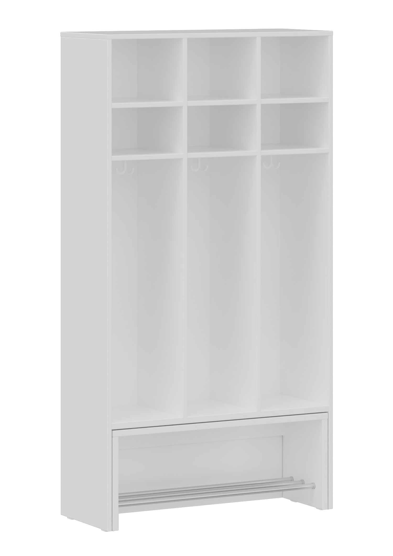 hej Garderobe mit Ausziehbank B mit 30,8 cm Fachbreite Größe 4, 3 Schrankfächer