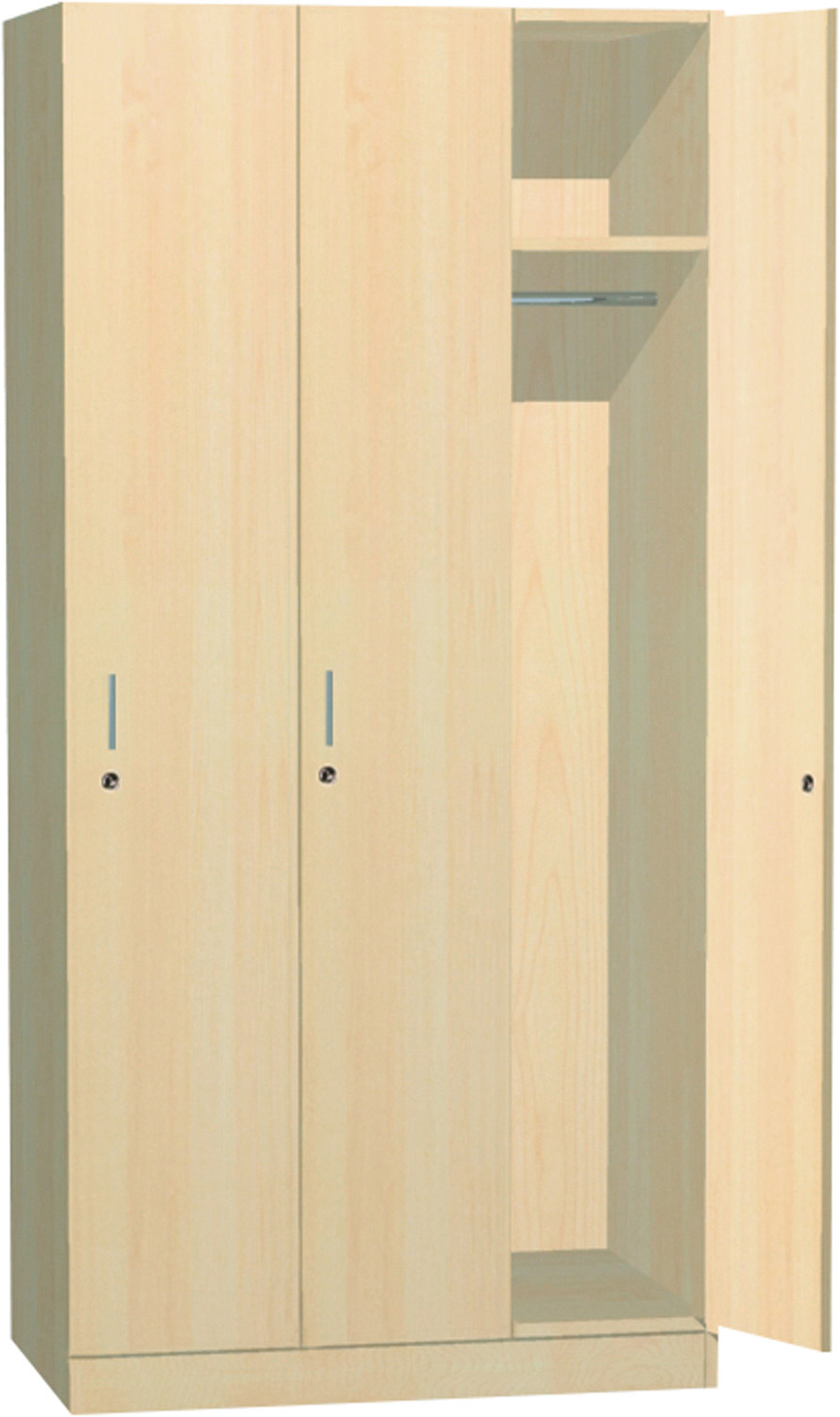Garderobenschrank mit 3 Türen, Breite 90 cm