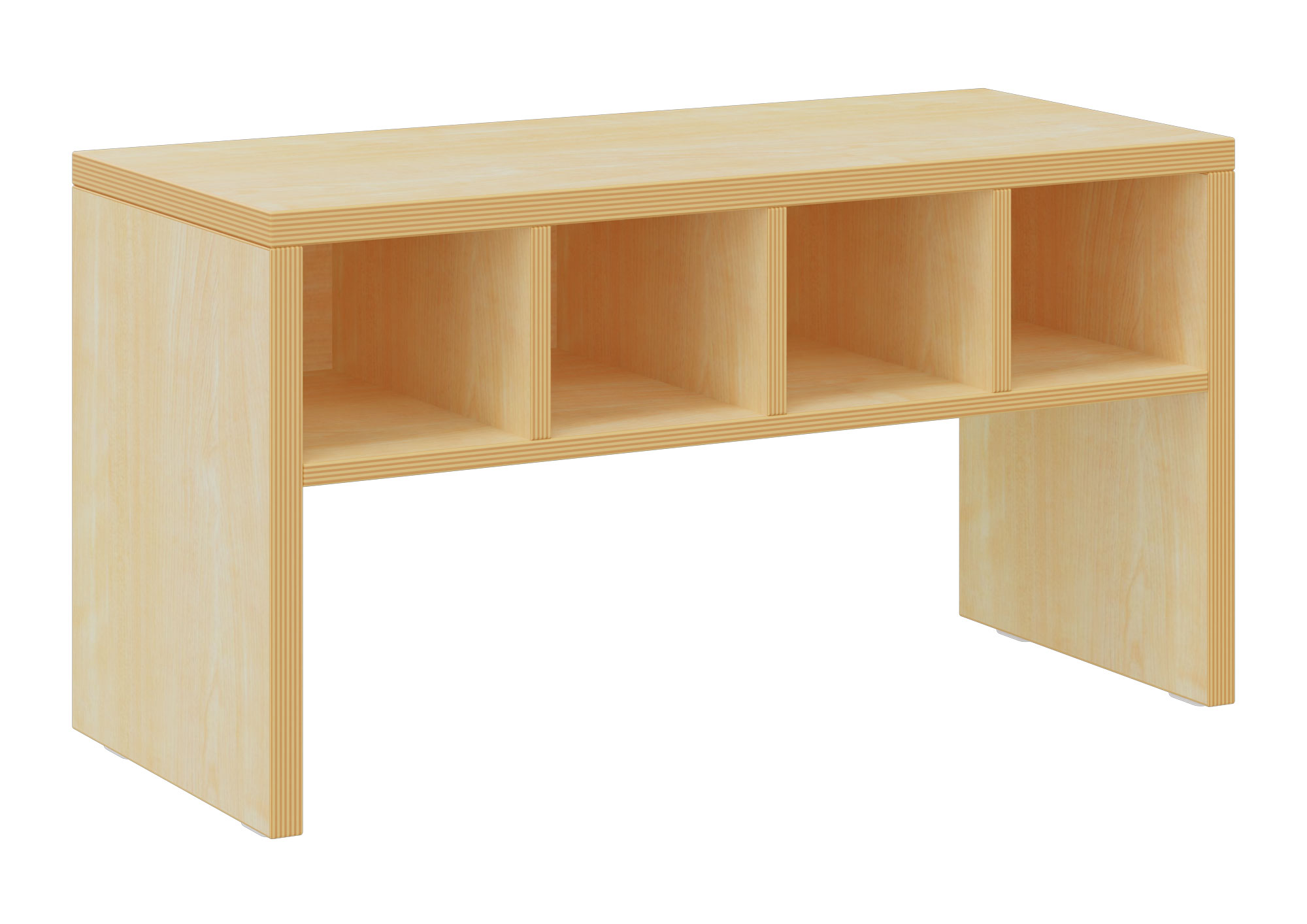 hej Garderobenbank T mit Fächern Höhe 43 cm, Breite 80 cm, Ahorn Dekor