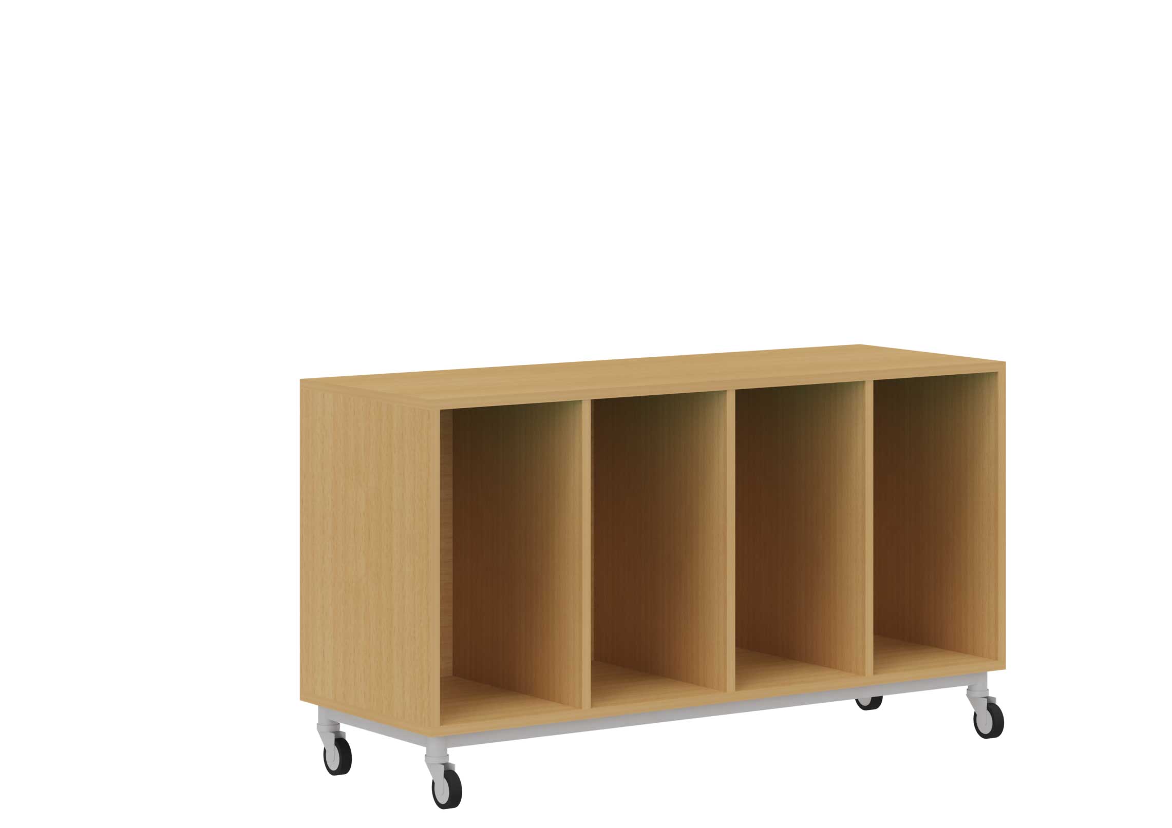 Regal für Kunststoffkästen auf Rollen, Breite 139 cm