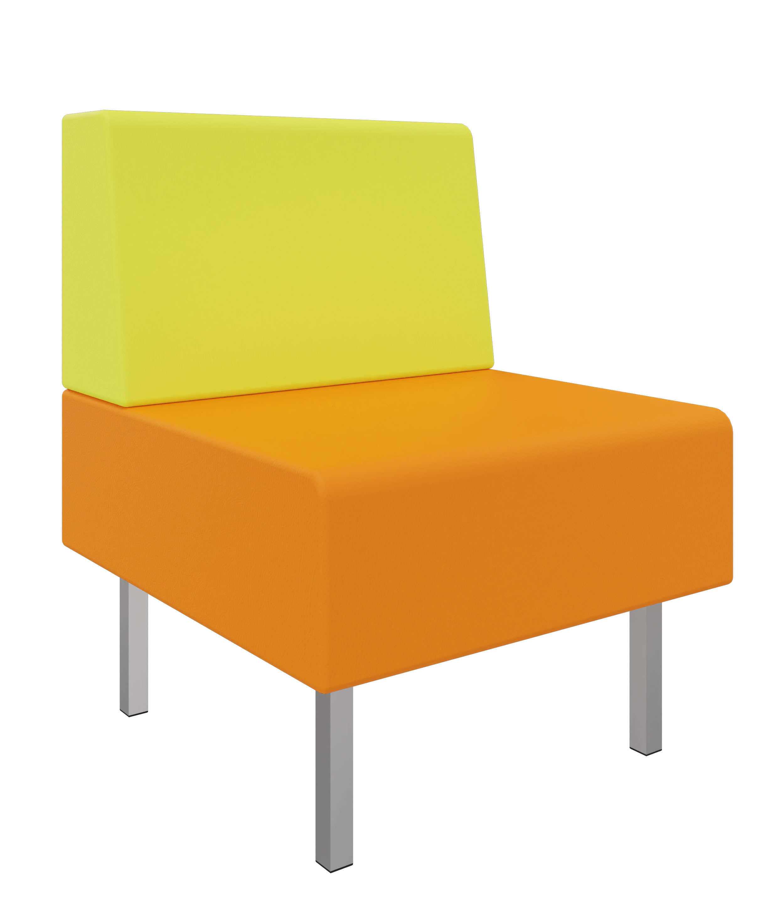 Litti Sessel SOFTSKIN orange / hellgrün