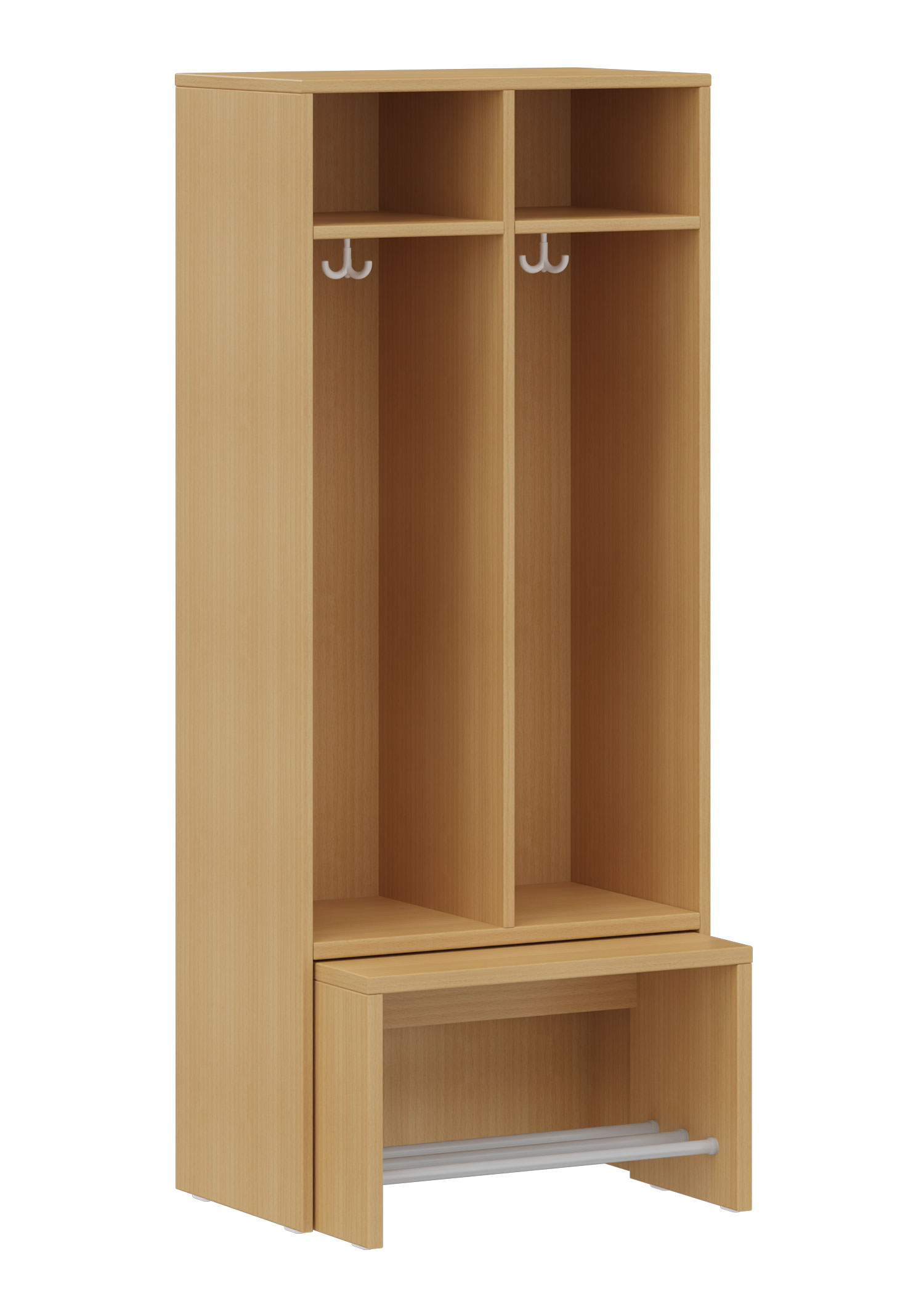hej Garderobe mit Ausziehbank B mit 30,8 cm Fachbreite Größe 4, 2 Schrankfächer