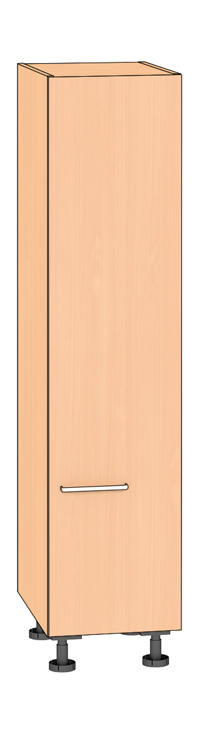 Besenschrank, Höhe 175 cm Türanschlag rechts, Buche
