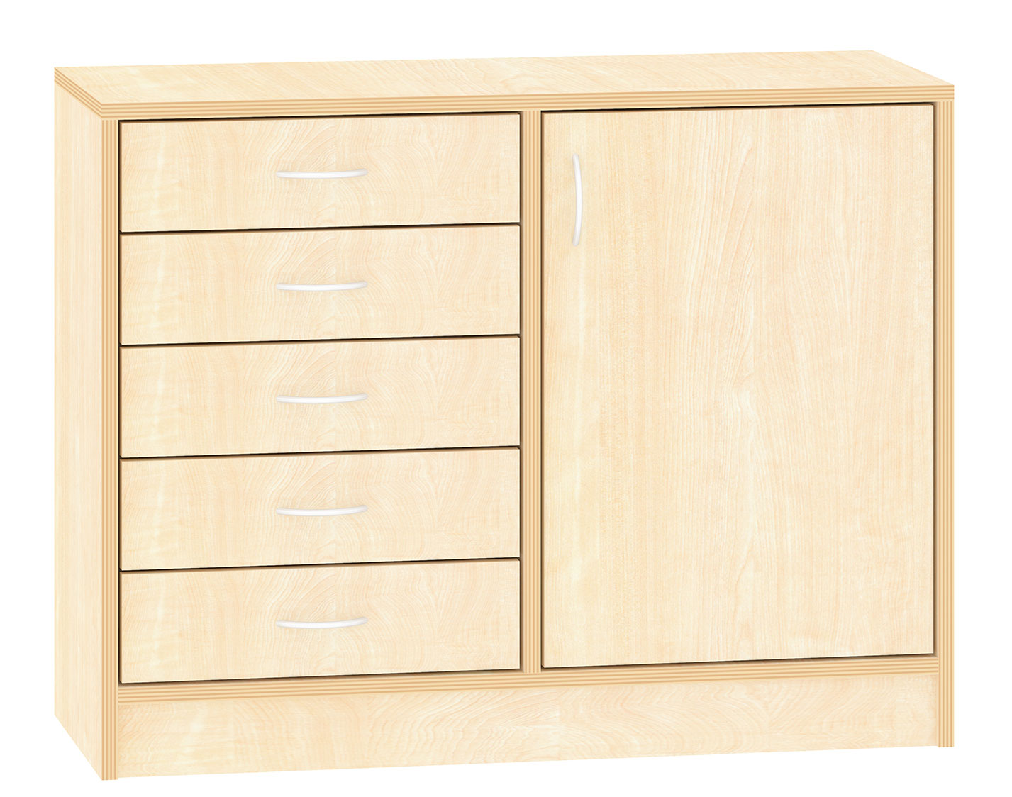 Schrank mit 5 Schubkästen und Tür, Breite 100 cm