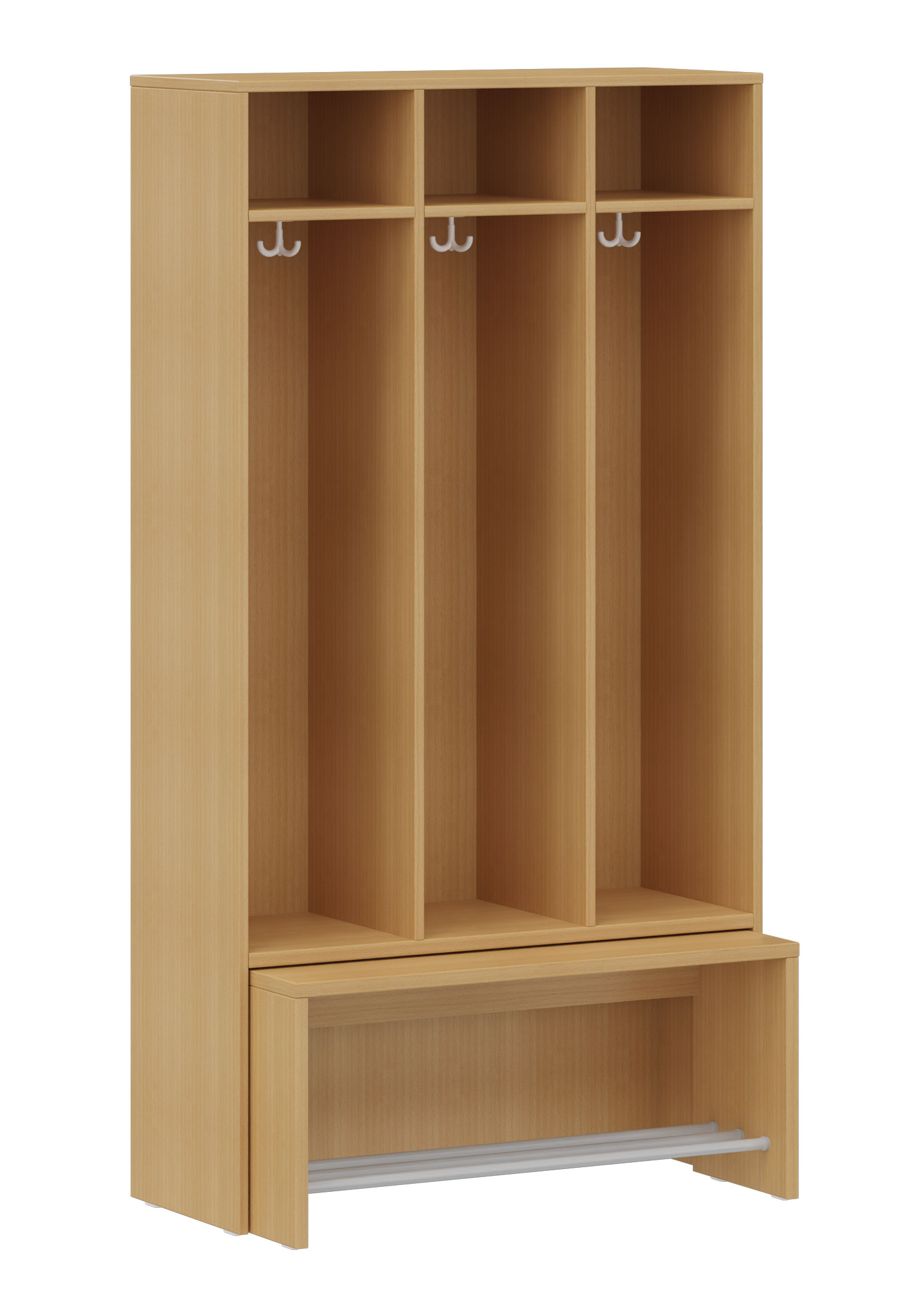 hej Garderobe mit Ausziehbank B mit 30,8 cm Fachbreite Größe 5, 3 Schrankfächer