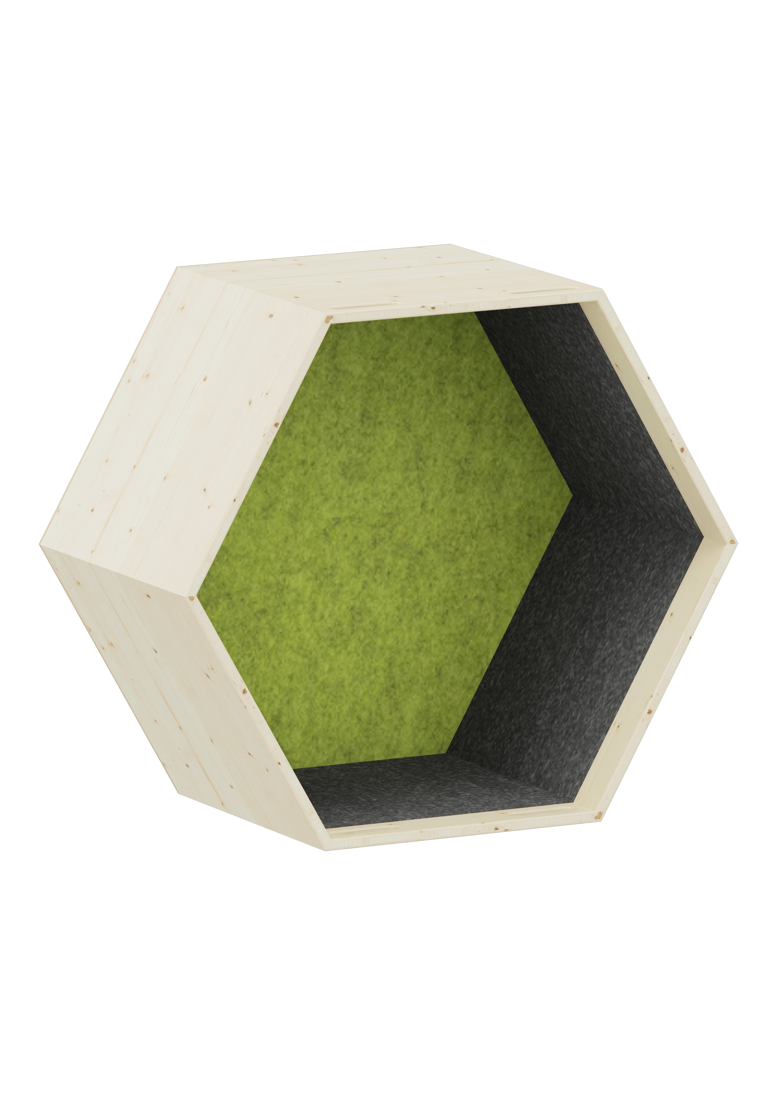 Lernwabe® Flip Ganze Wabe Größe S, Seiten grau, Rückwand hellgrün Lernwabe® Flip Ganze Wabe Größe S, Seiten grau, Rückwand hellgrün