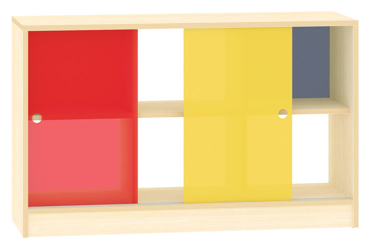 Raumteilregal mit Schiebetüren, Breite 125 cm