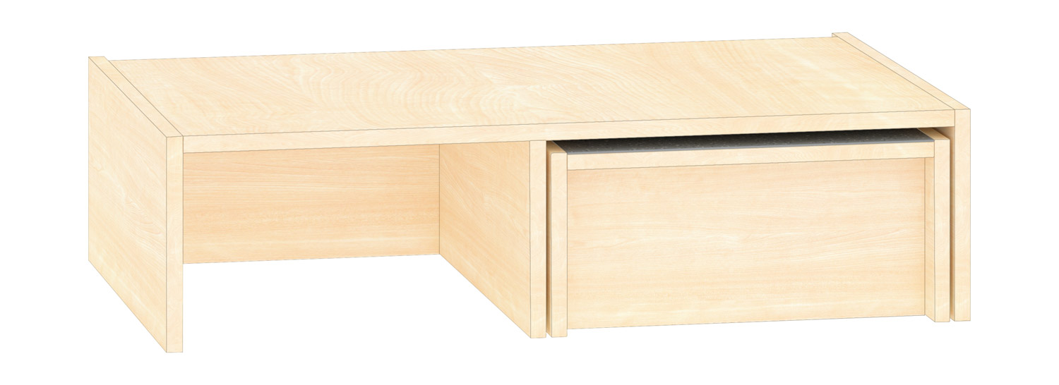 Podest für Eckschrank Ecke links, Ahorn