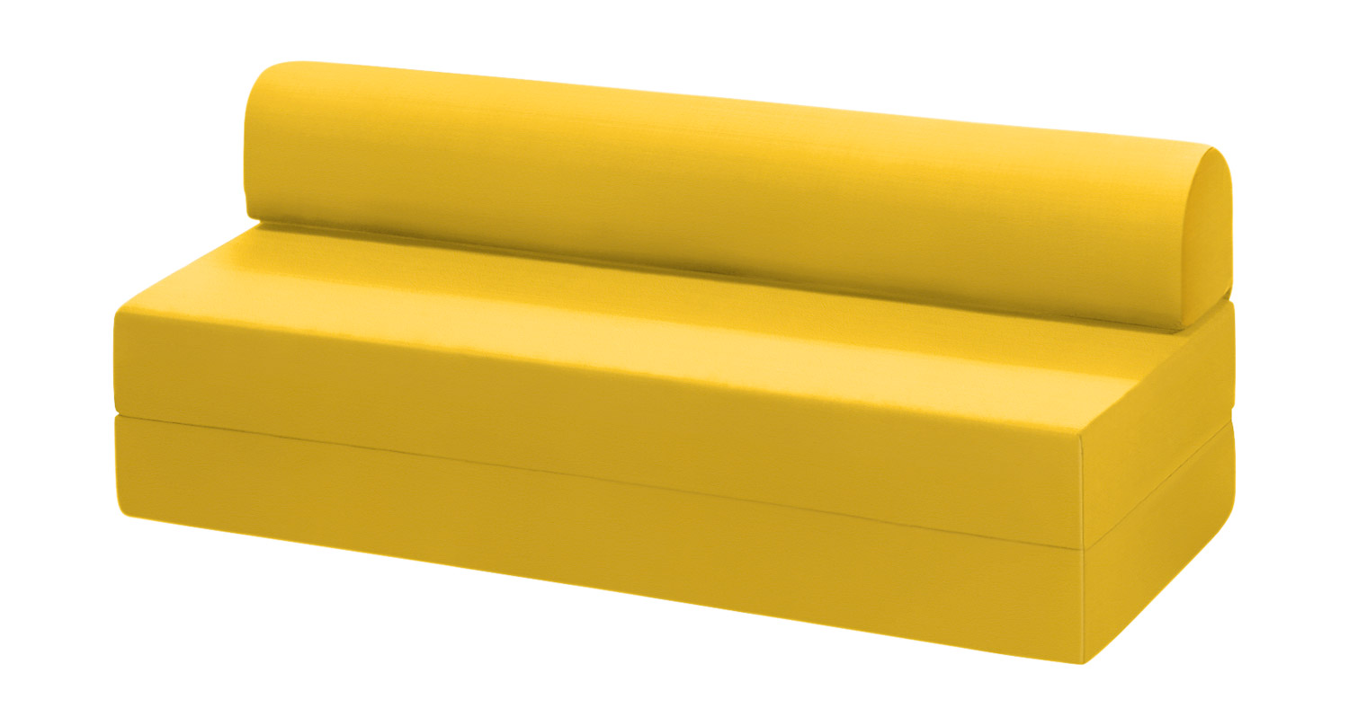 Klapp-Couch Softskin gelb