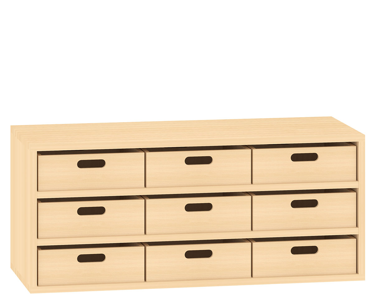 Eigentumsschrank mit 9 Materialkästen