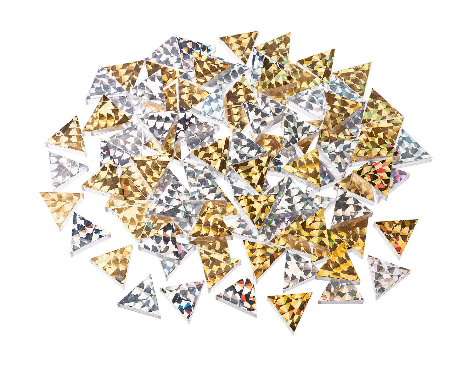 Glitzer Prismo und Trapeze Riesen Prismo gold/silber