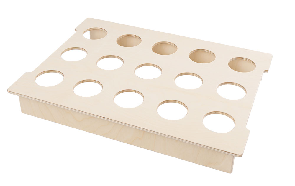 Gläsertablett A3 für 15 Gläser Gläsertablett A3 für 15 Gläser