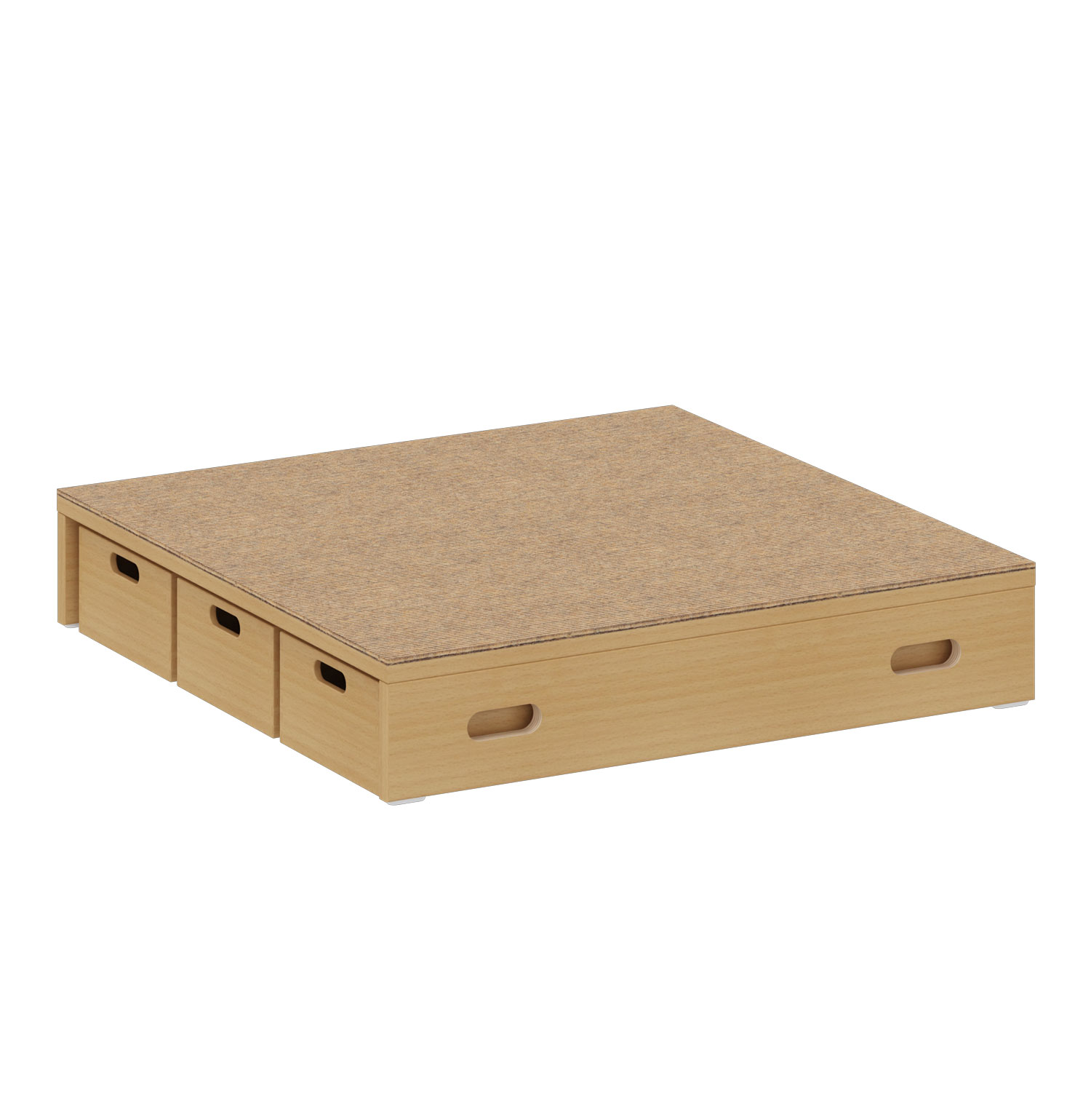 Spielpodest 2 Seiten offen beige