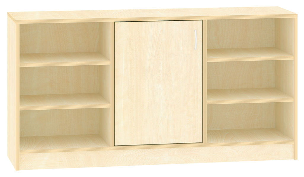 Raumteilregal mit Tür und Fächern, Breite 149 cm