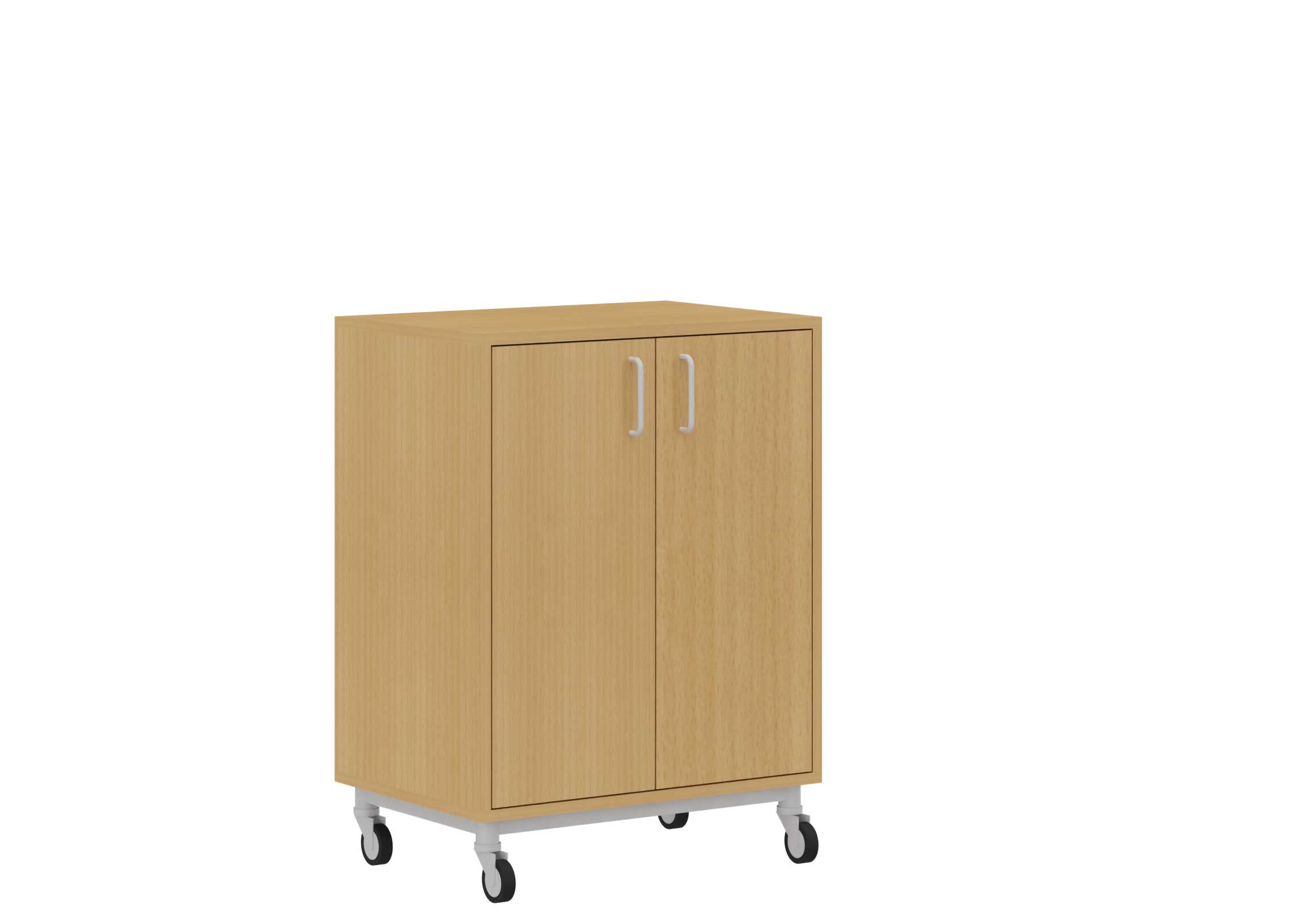 Regal für Kunststoffkästen mit Türen, auf Rollen, Breite 70,5 cm