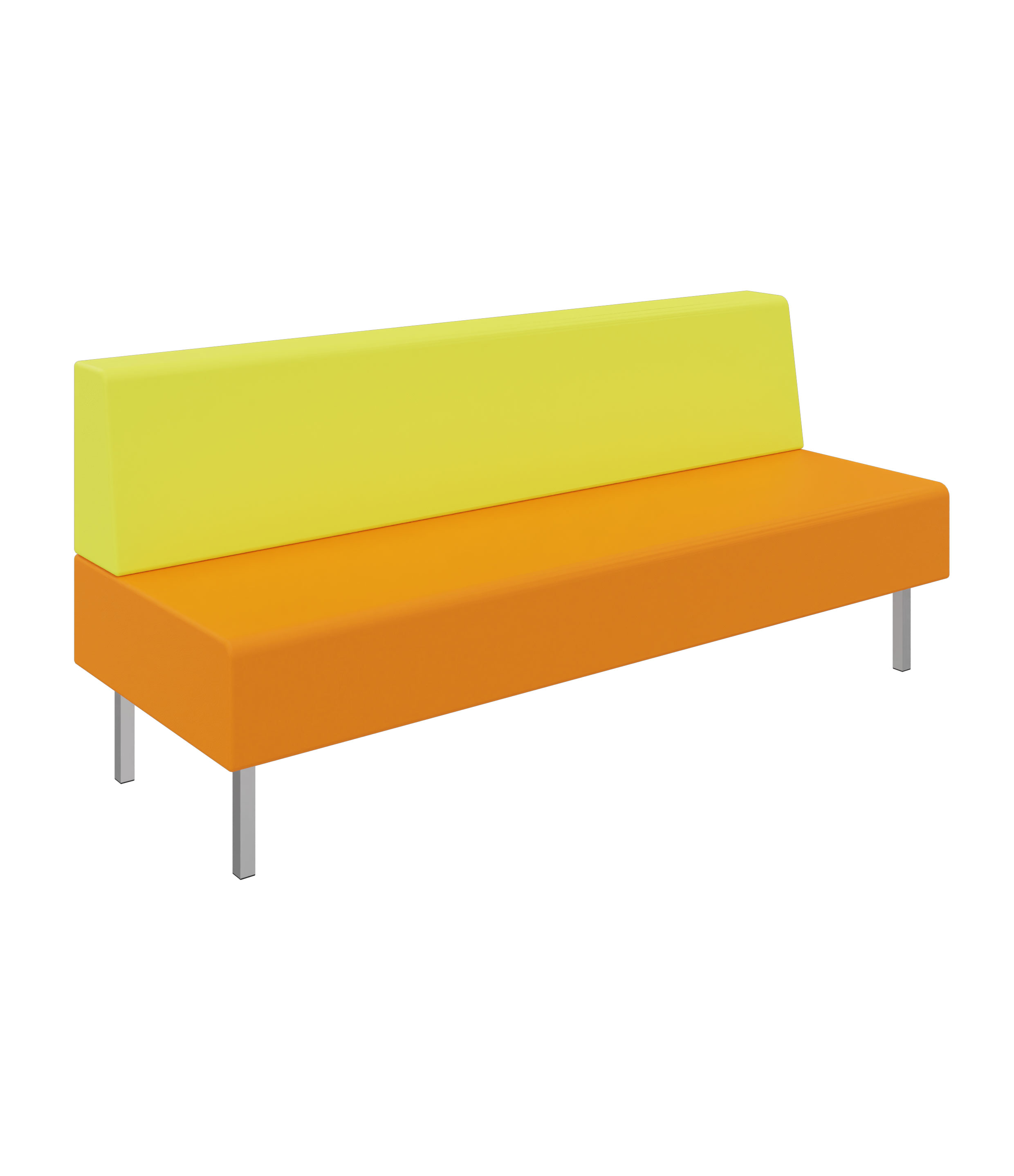 Litti Bank 3-Sitzer SOFTSKIN orange / hellgrün