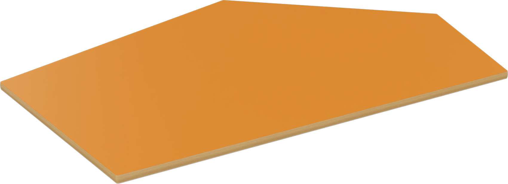 Fünfeck Tischplatte groß orange