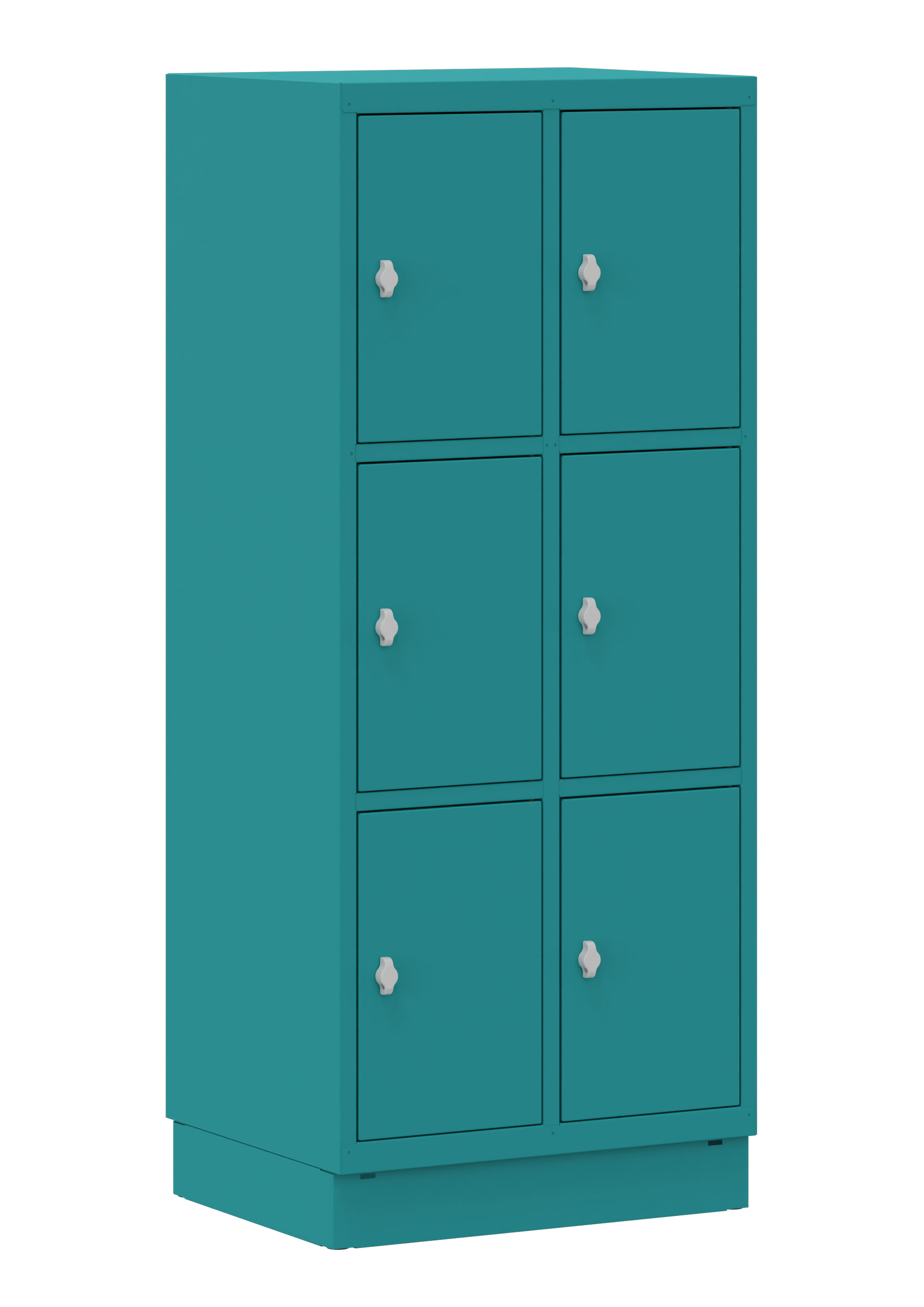 Fächerschrank 2x3 Fächer türkis