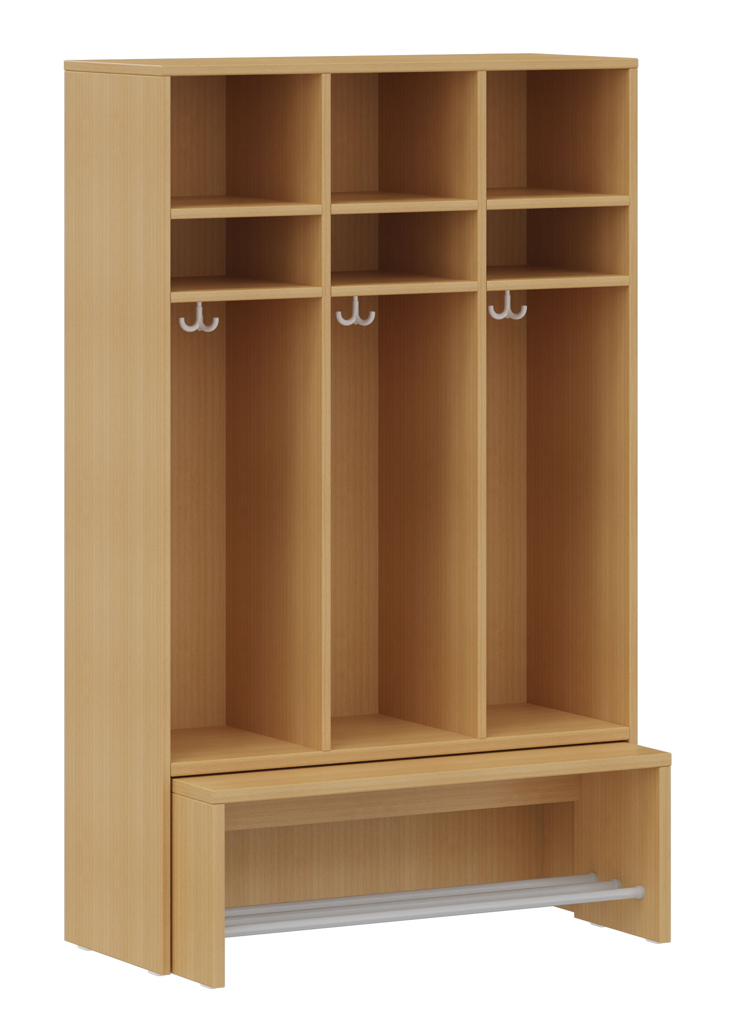 hej Garderobe mit Ausziehbank B mit 30,8 cm Fachbreite Größe 3, 3 Schrankfächer