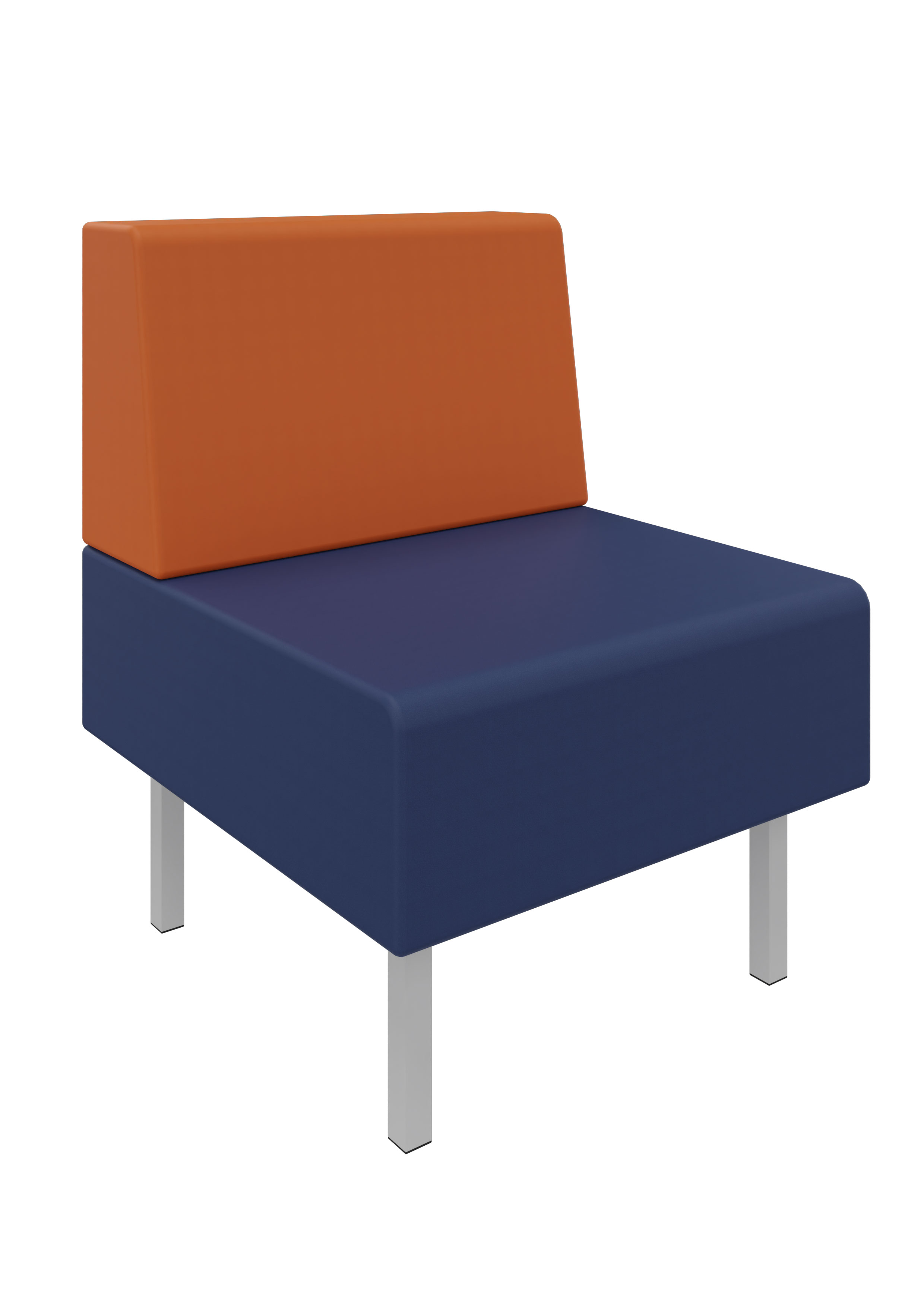 Litti Sessel SOFTSKIN dunkelblau / orange Litti Sessel SOFTSKIN dunkelblau / orange