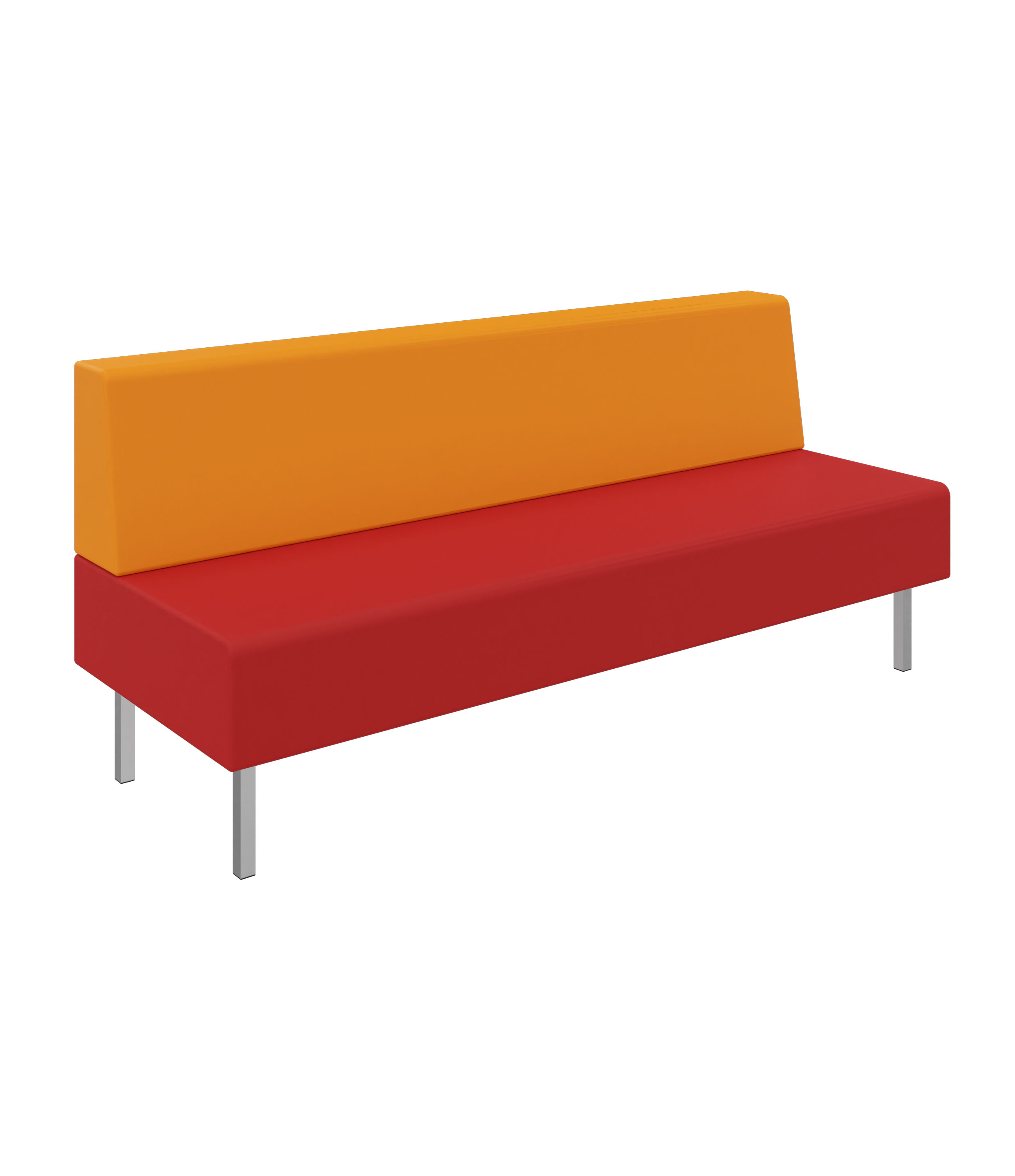 Litti Bank 3-Sitzer SOFTSKIN rot / orange