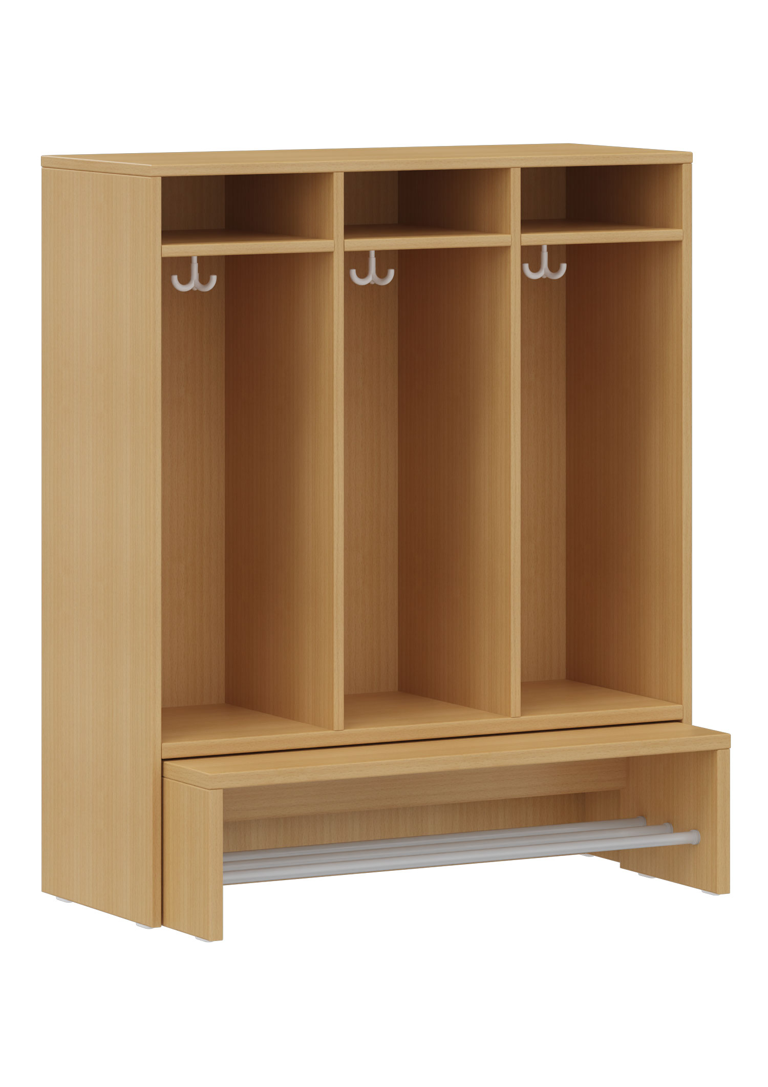 hej Garderobe mit Ausziehbank B mit 30,8 cm Fachbreite Größe 1, 3 Schrankfächer